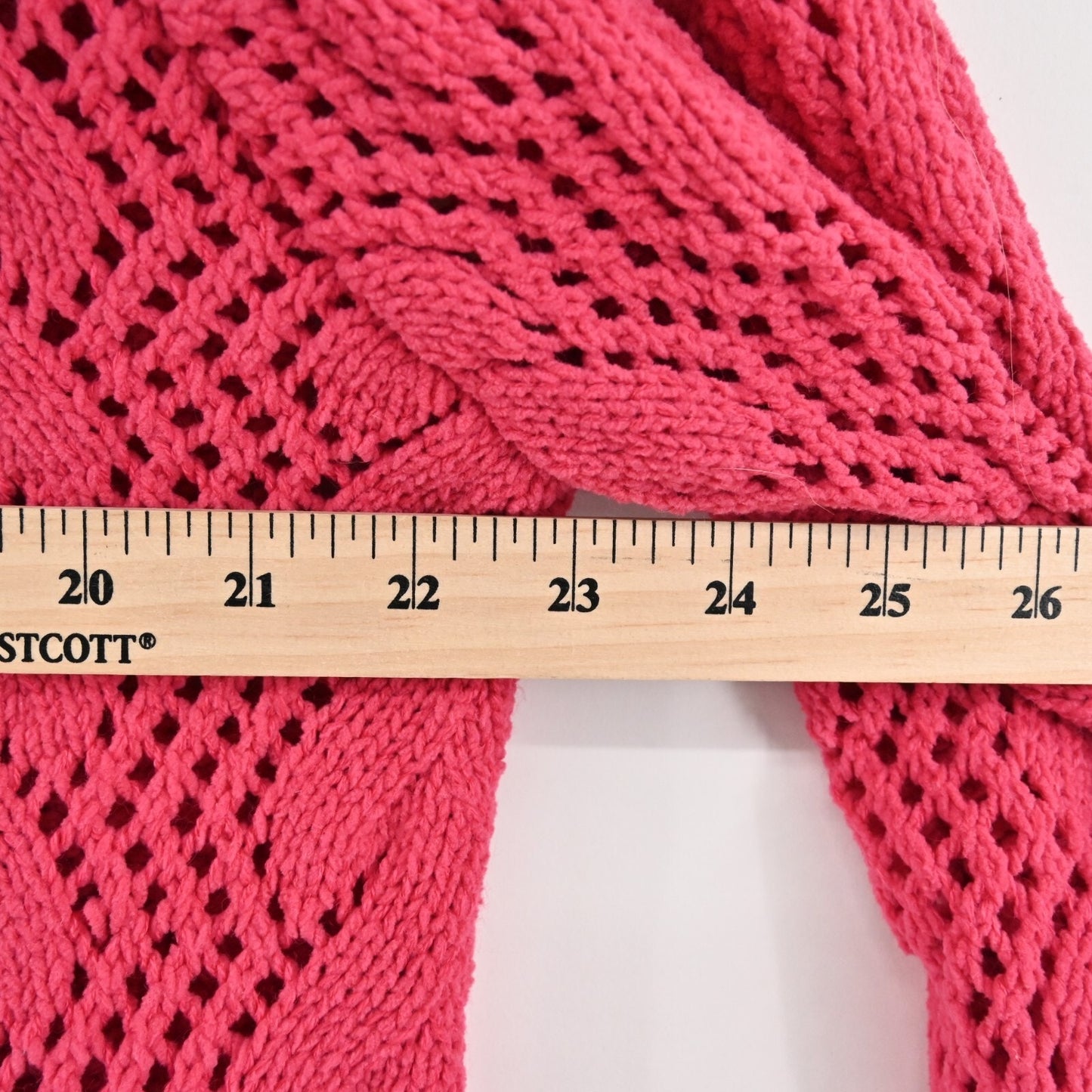RICH FAMOUS Jacket Womens Size L Hot Pink Knit Sweater Full Zip Ruffle Collar