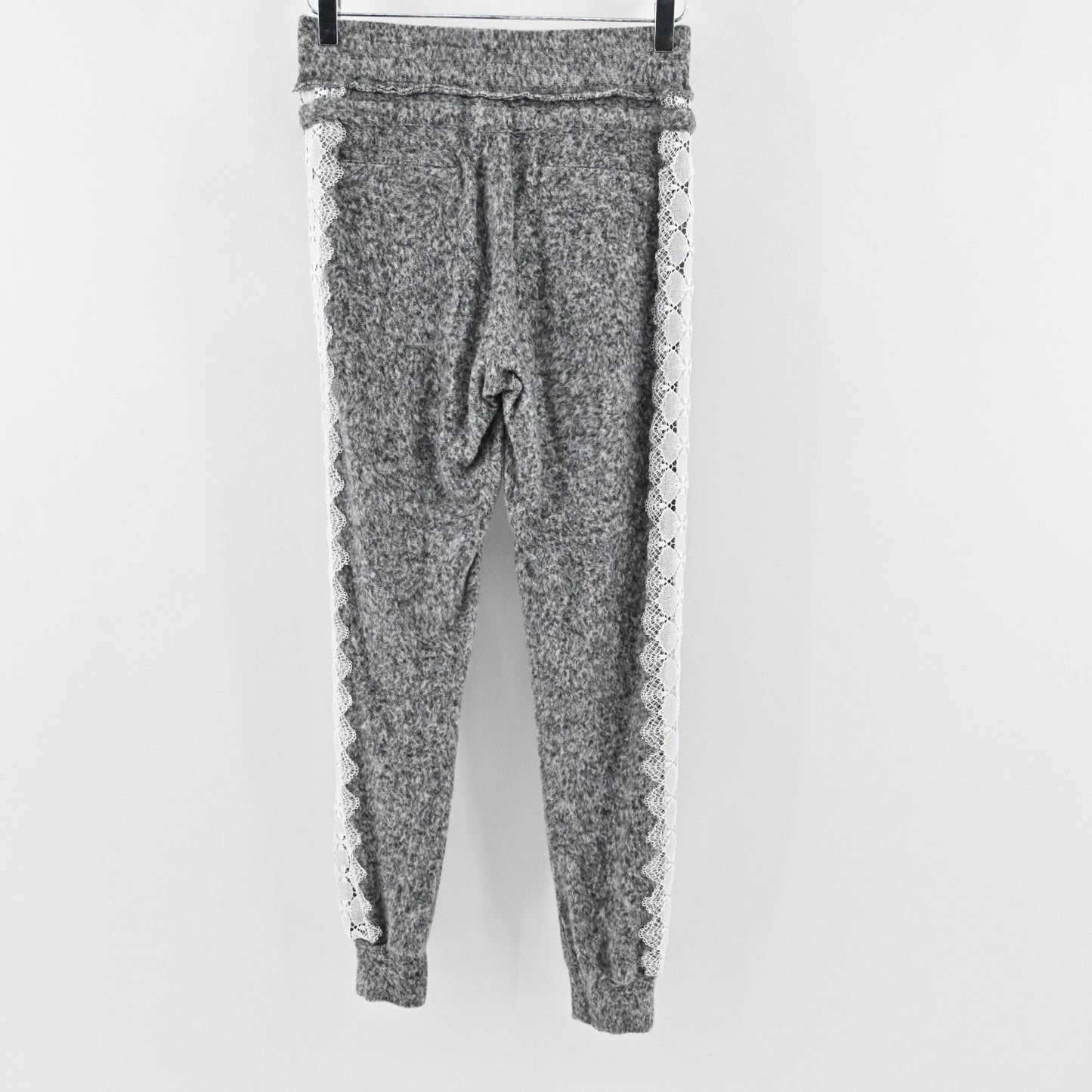 The Kooples Sport Womens Gray Fleece Set Size S/M Embroidered Lace Super Soft