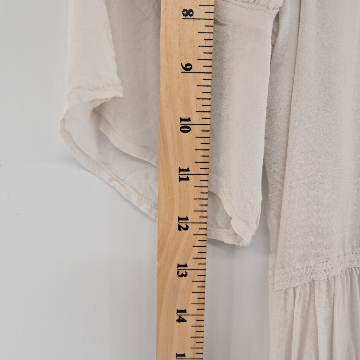 JAMES PERSE Dress Womens Sz XS Standard Pleated Ivory Short Sleeve Shift Viscose