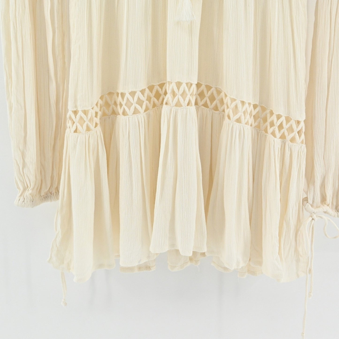 Free People Dusk Till Dawn Dress Sz 2 Blue Embroidered Bohemian Festival Tiered