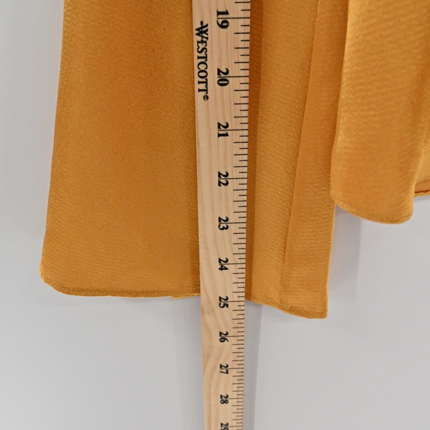 JOIE Top Womens Small Mustard Yellow Satin Madora Button Front Bell Sleeve NEW