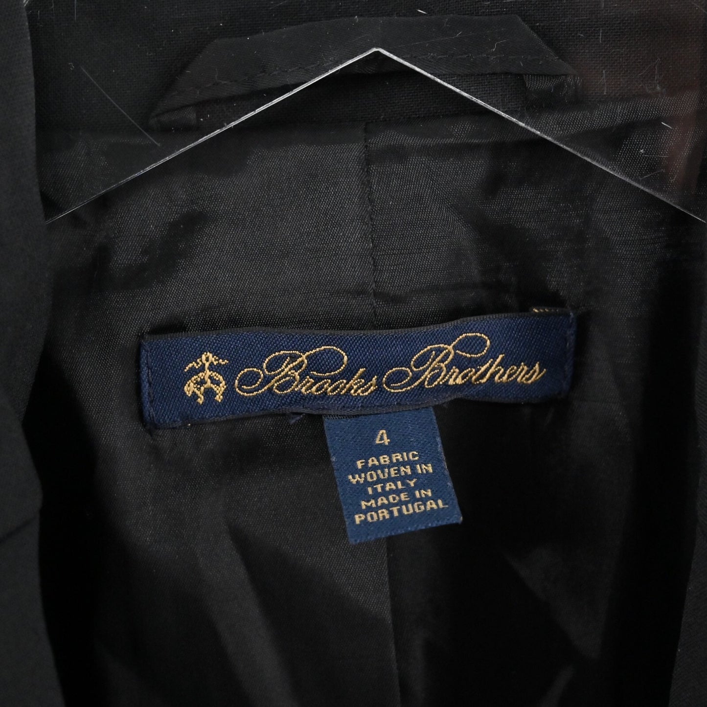 BROOKS BROTHERS Blazer Womens Size 4 Black Wool Blend Single Breasted Jacket
