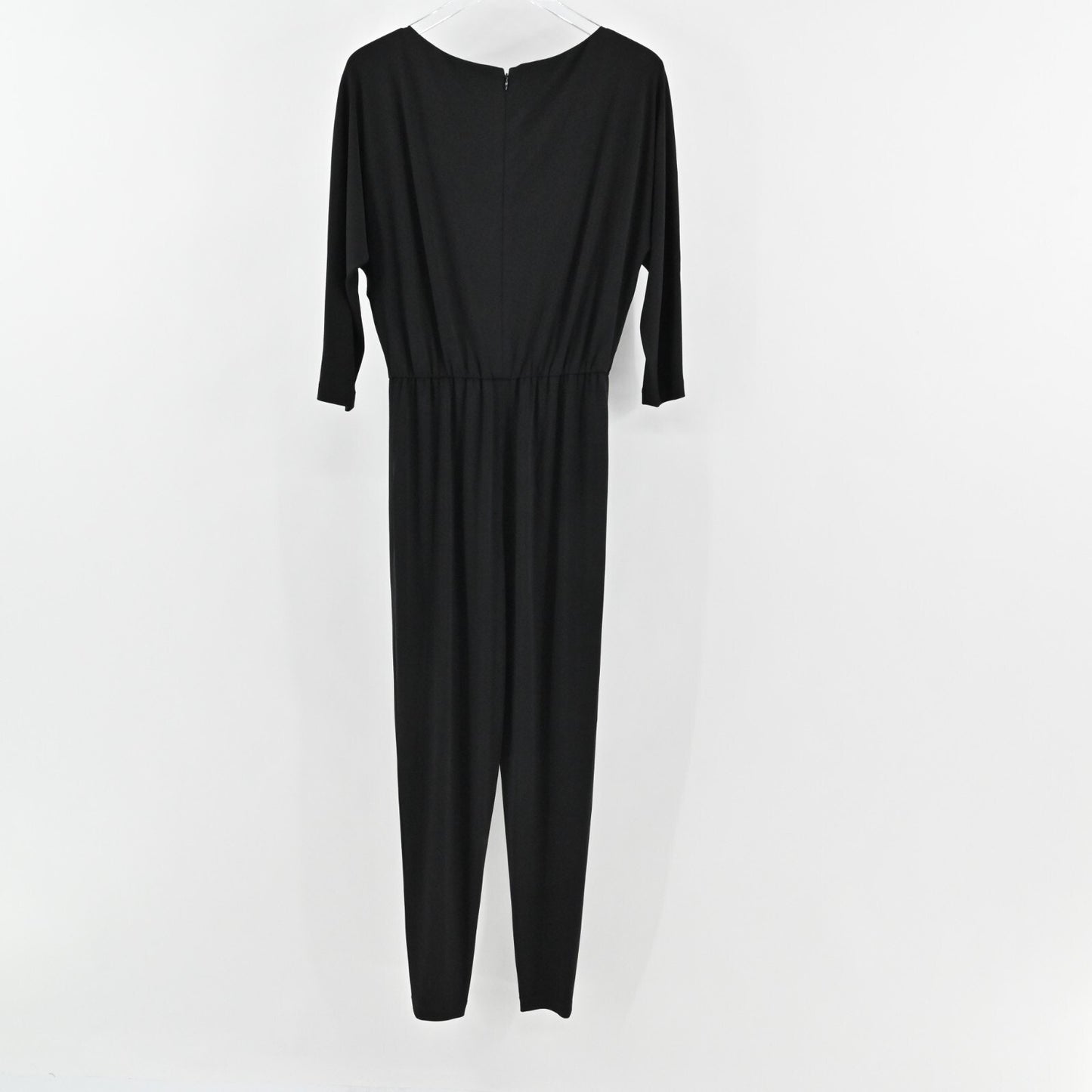 RALPH LAUREN Womens Jumpsuit Size 4 Black Bateau Neck Stretch Waist Minimalist