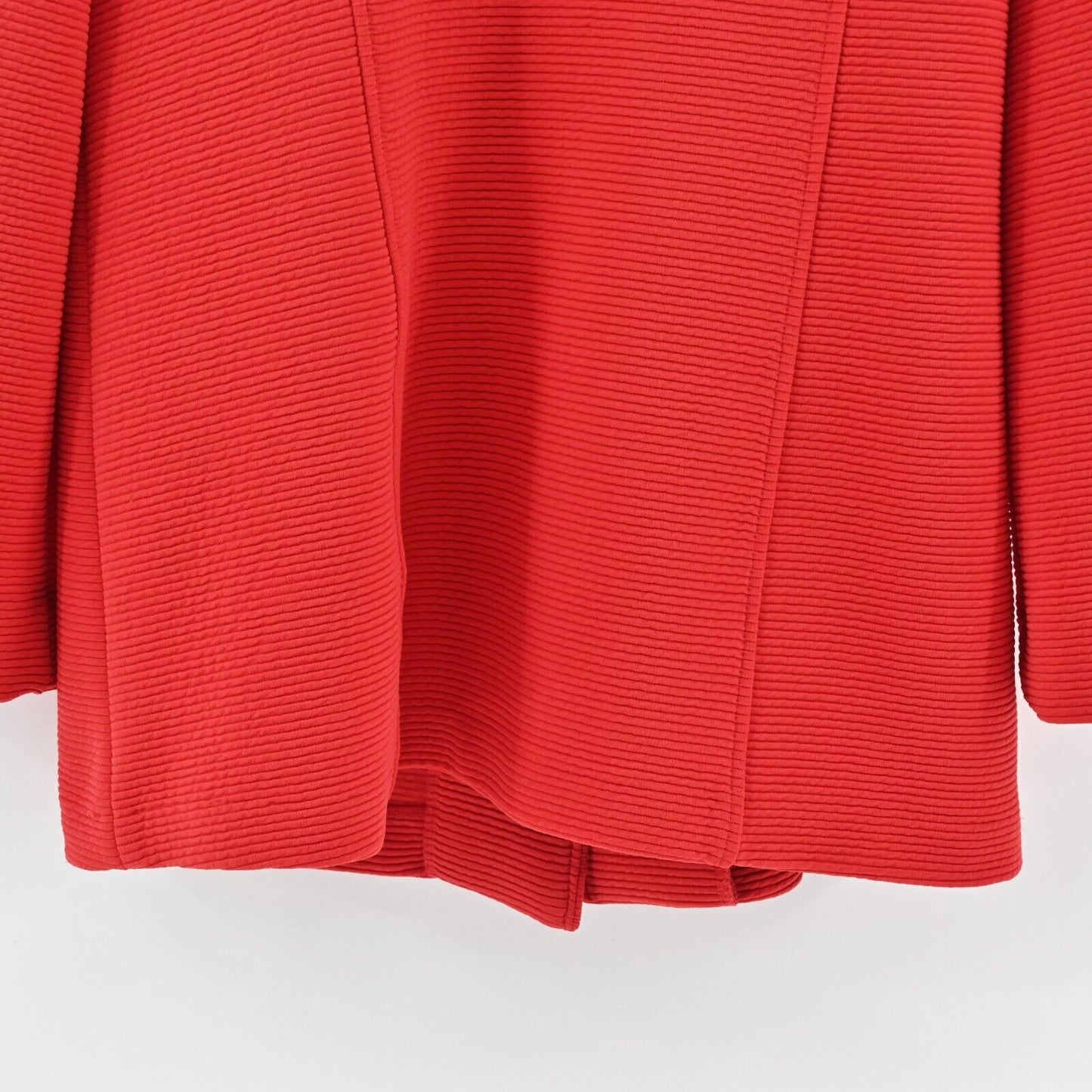 DAMEE INC Jacket Size M Red Ribbed Overcoat Black Button Front Retro Twee Mod