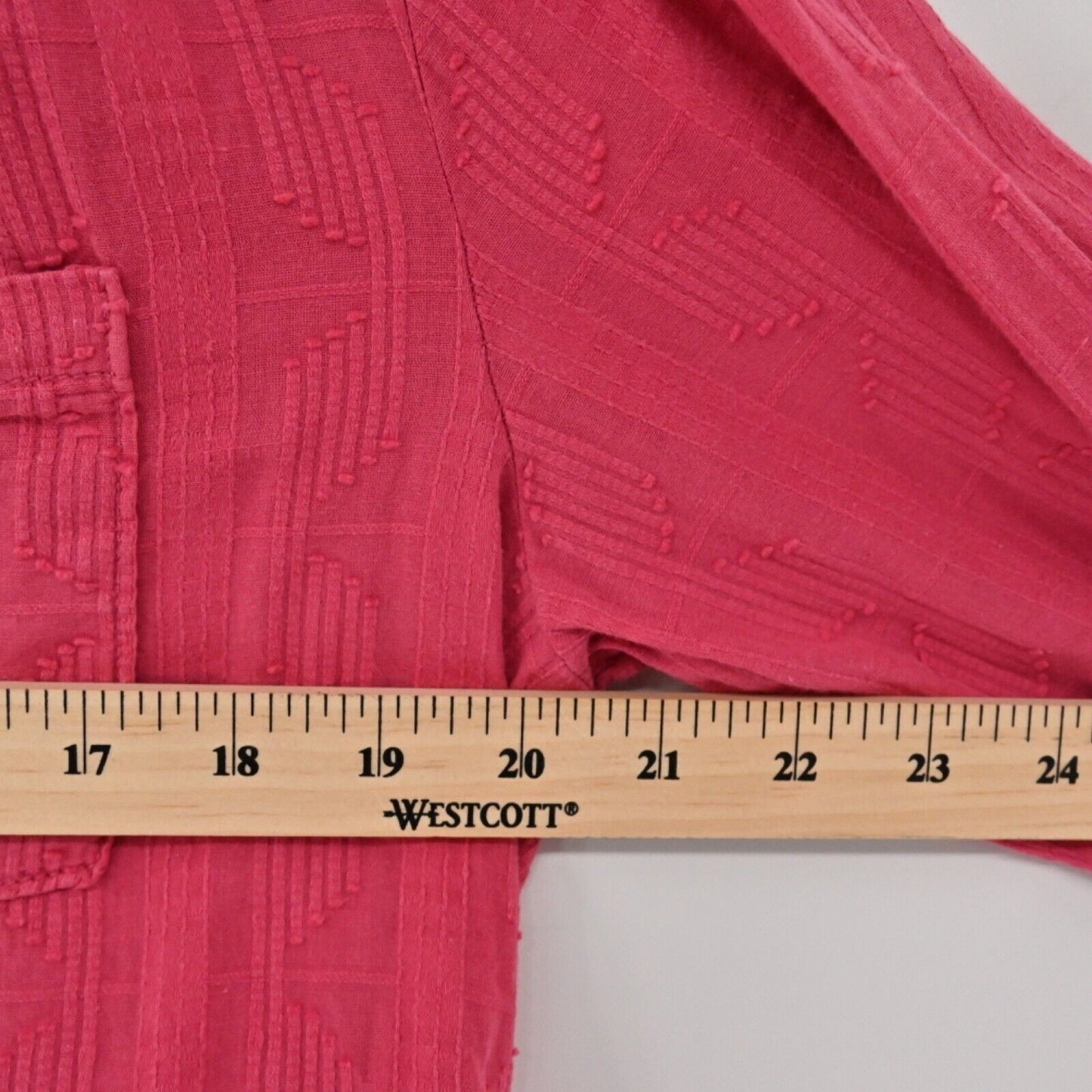 ANTHROPOLOGIE Top Womens Sz S Pink Cotton Theresa Lace Up Back Button Up PILCRO
