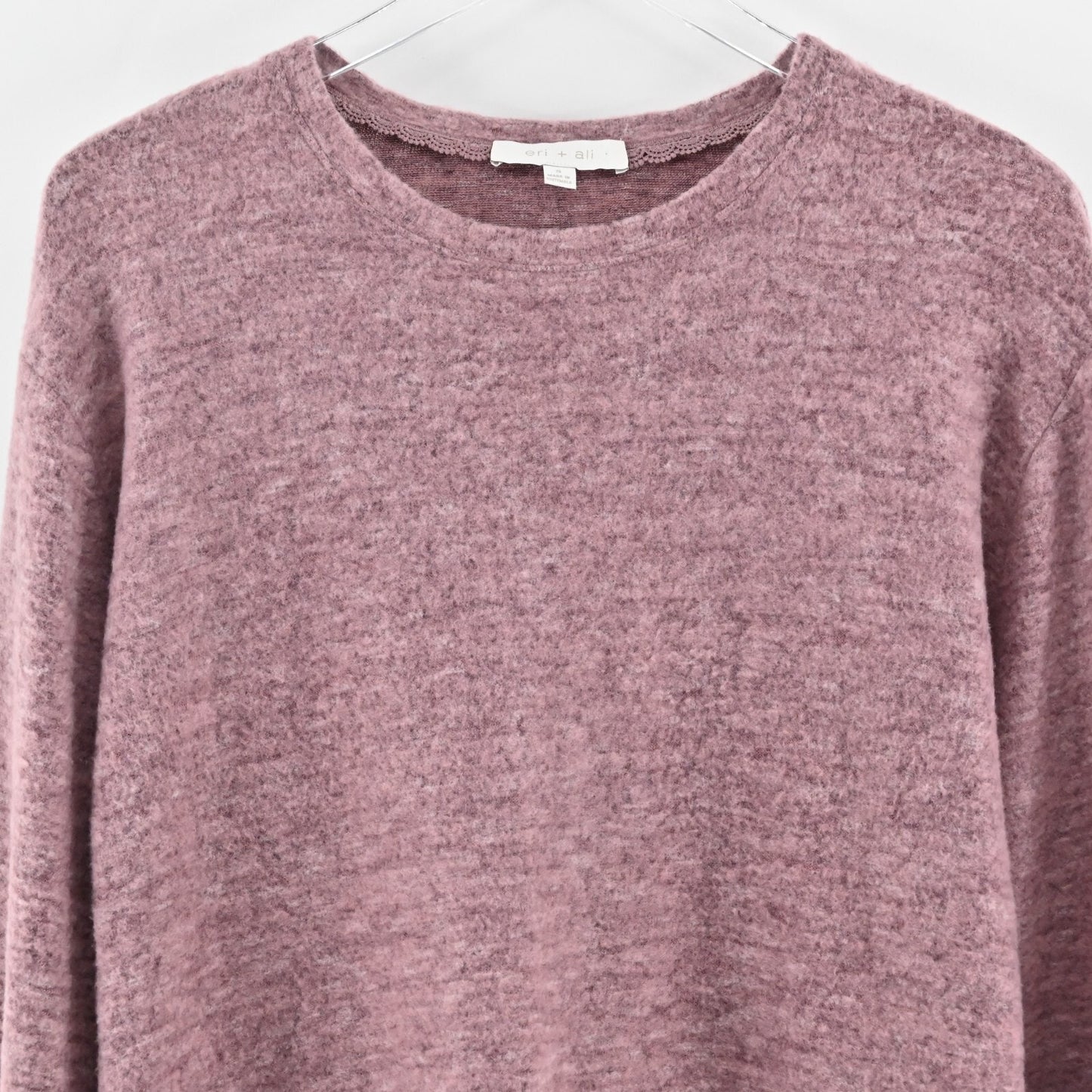 NWOT Anthropologie Sweater Eri Ali Sasha Hacci Top Pink SOFT Ruffle Cozy Size S