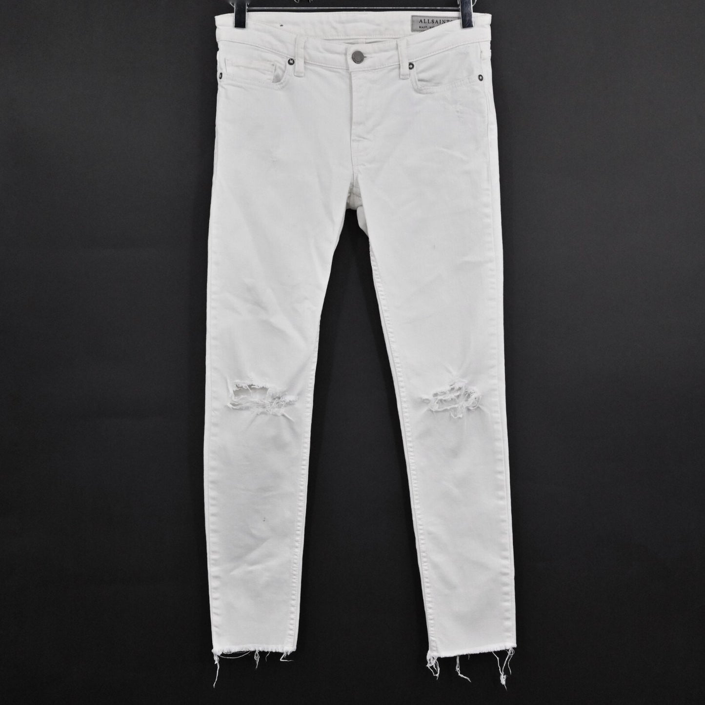 ALLSAINTS Womens White Jeans Size 27 Mast Ankle Destroyer Chalk White Denim