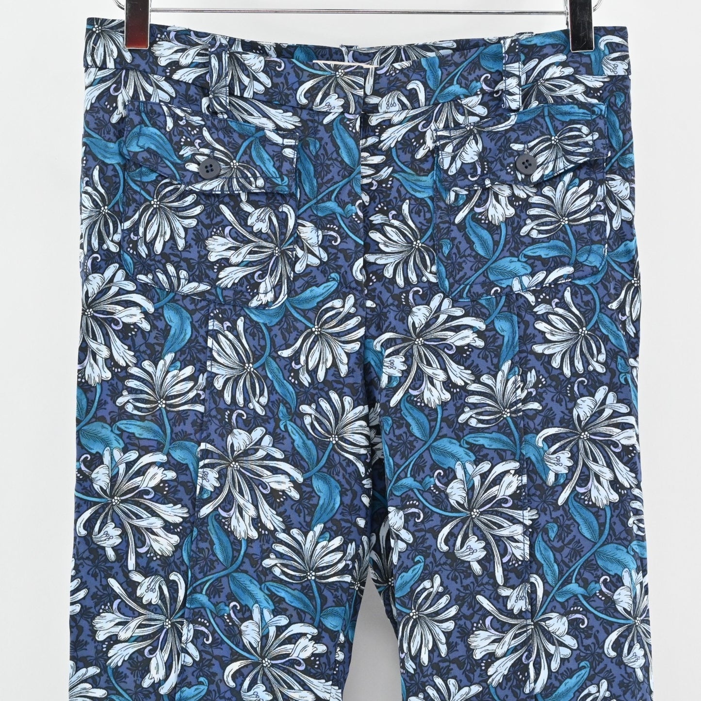 REBECCA TAYLOR Pants Womens Size 8 High Rise Bootcut Blue Floral Print Pocket