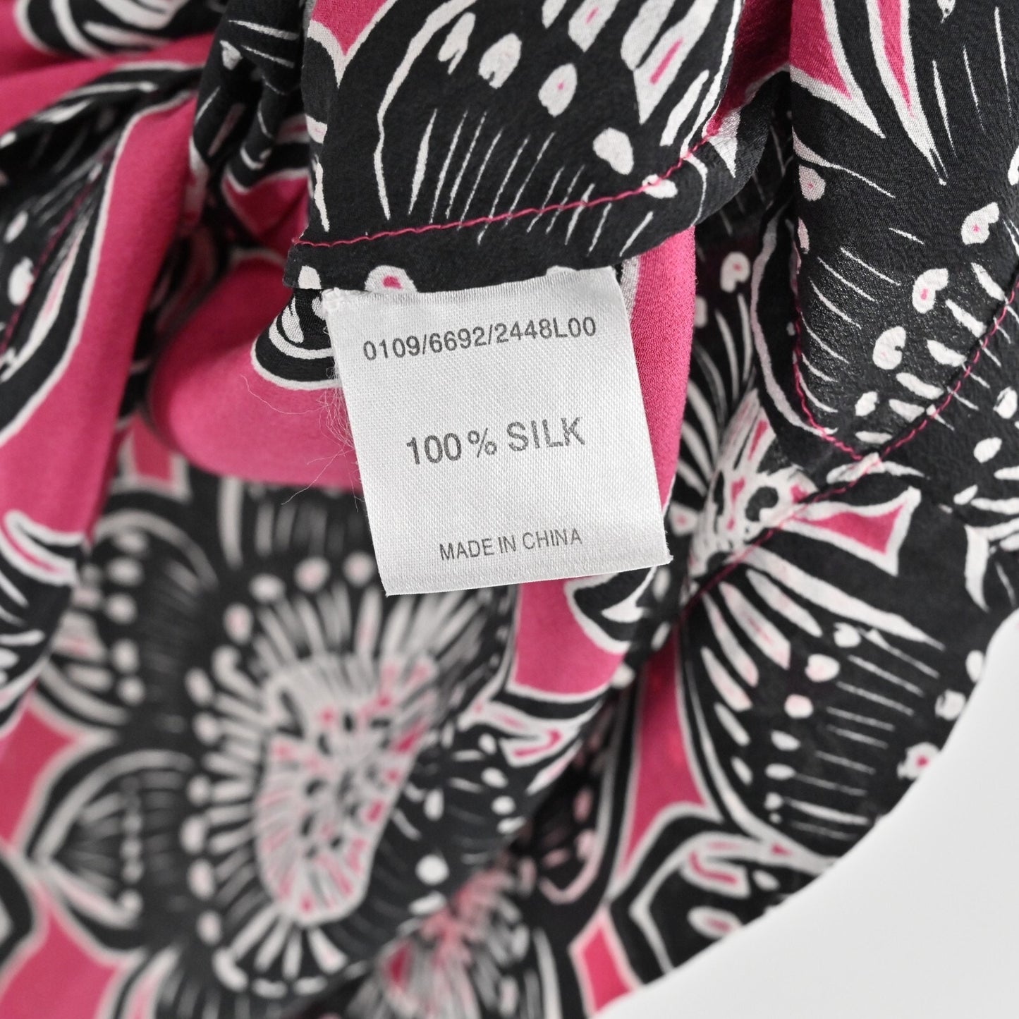 Hobbs Dress Sz S Silk Lightweight Pink Black Floral Kimono Style Mini Maximalist