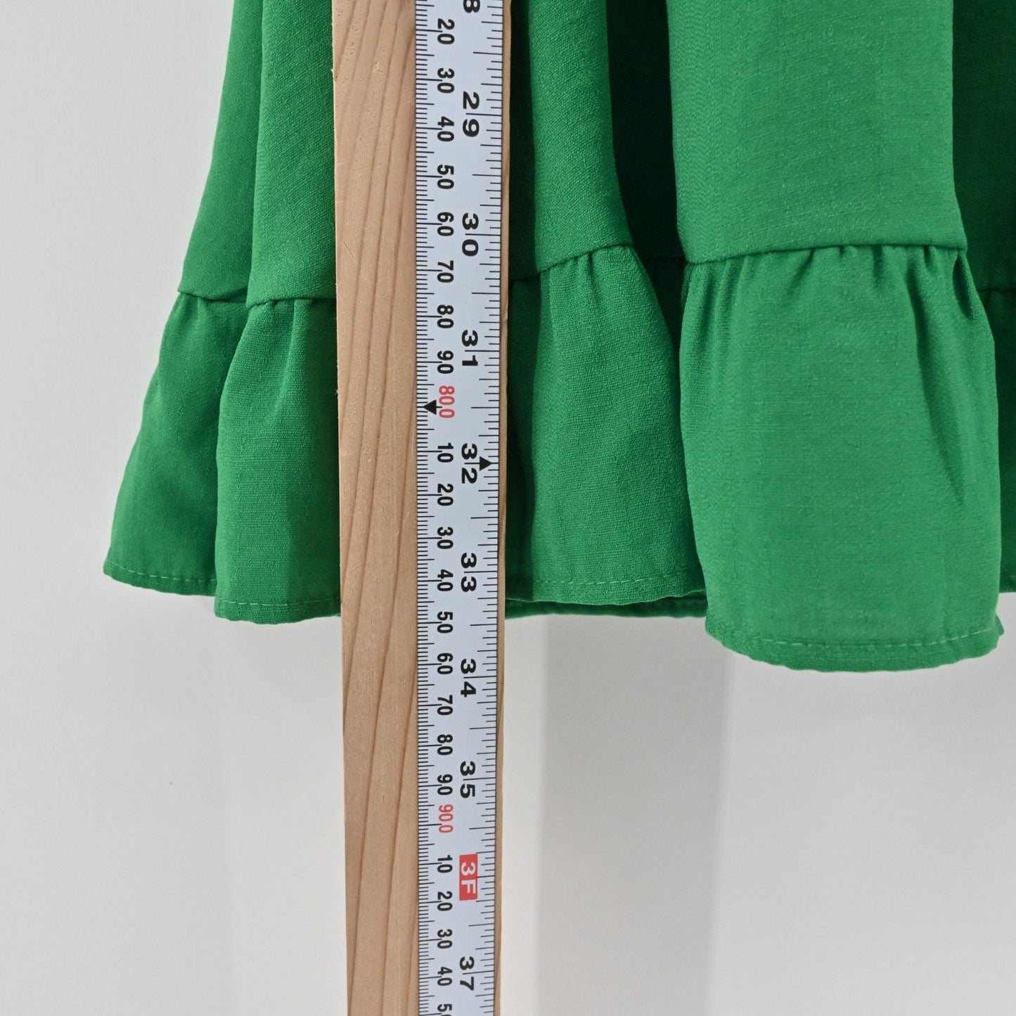 ZARA Womens Green One Shoulder Dress Size L Mini Tiered Ruffle Boho Preppy Beach