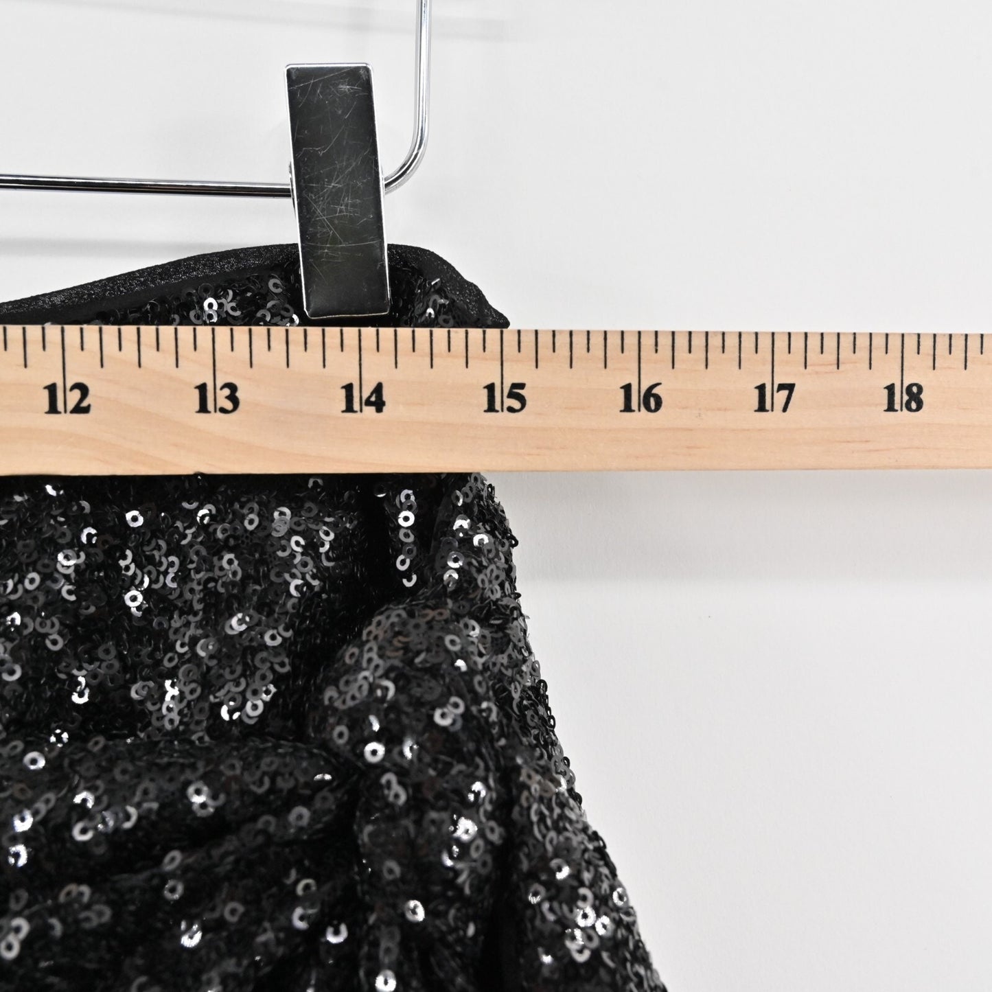 House of Harlow Skirt Size M/L Black Sequin Faux Wrap Side Tie Mini Glam Lined