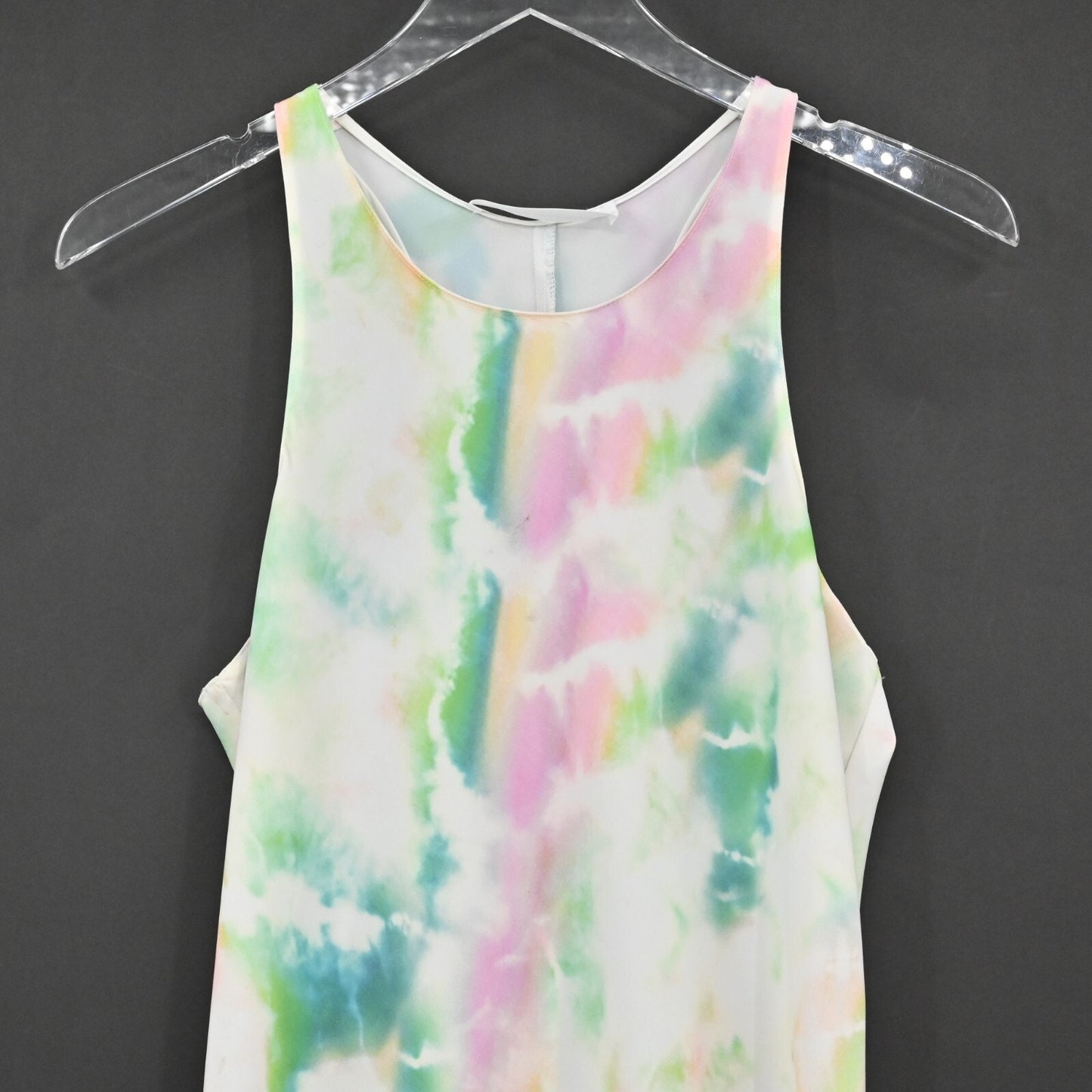 AMANDA UPRICHARD Tie Dye Dress Size M Pasadena Print Sleeveless Racerback Midi