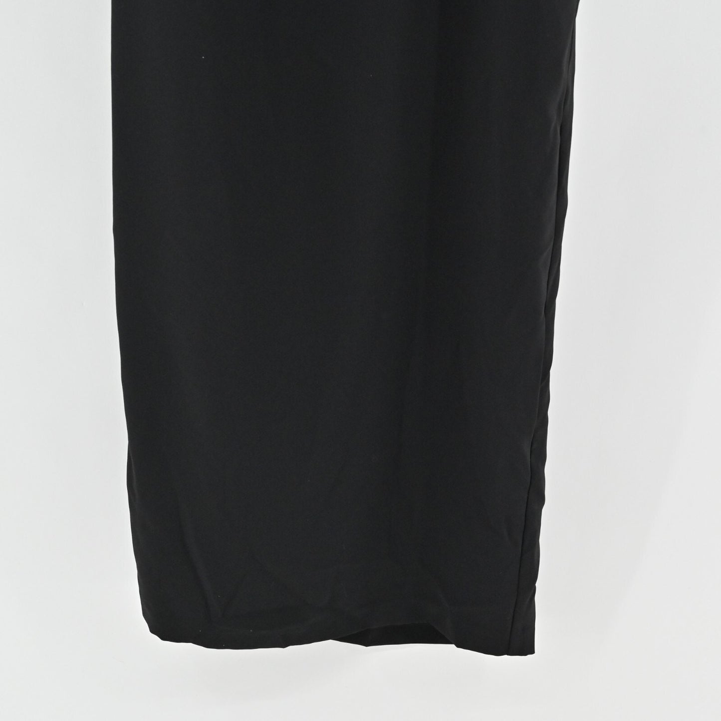 AMANDA UPRICHARD Arial Dress Size L Drape Front Sleeveless Crepe Black Maxi Gown