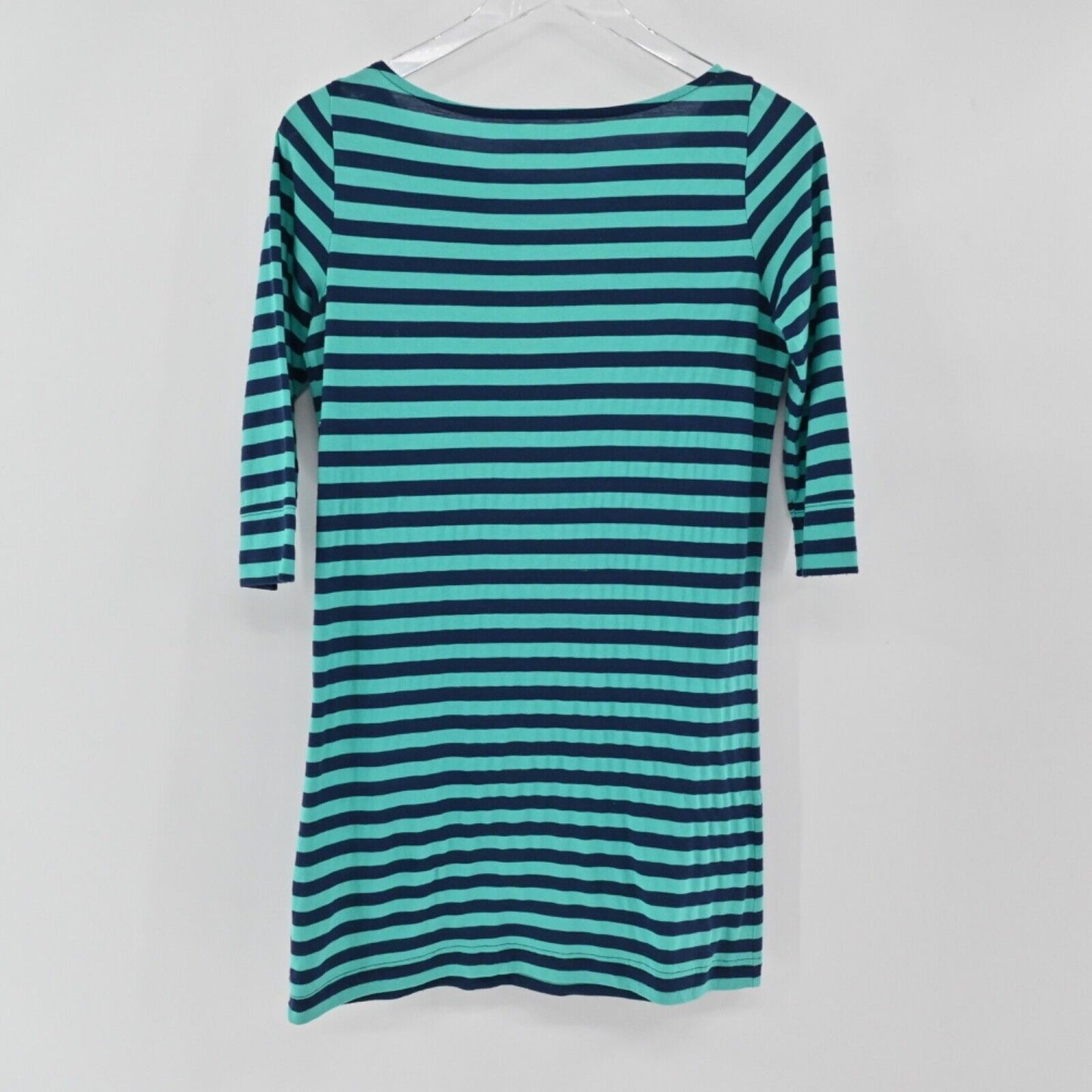 LILLY PULITZER Dress Womens Sz XS Blue Stripe Cassie Boat Neck 3/4 Sleeve Cotton