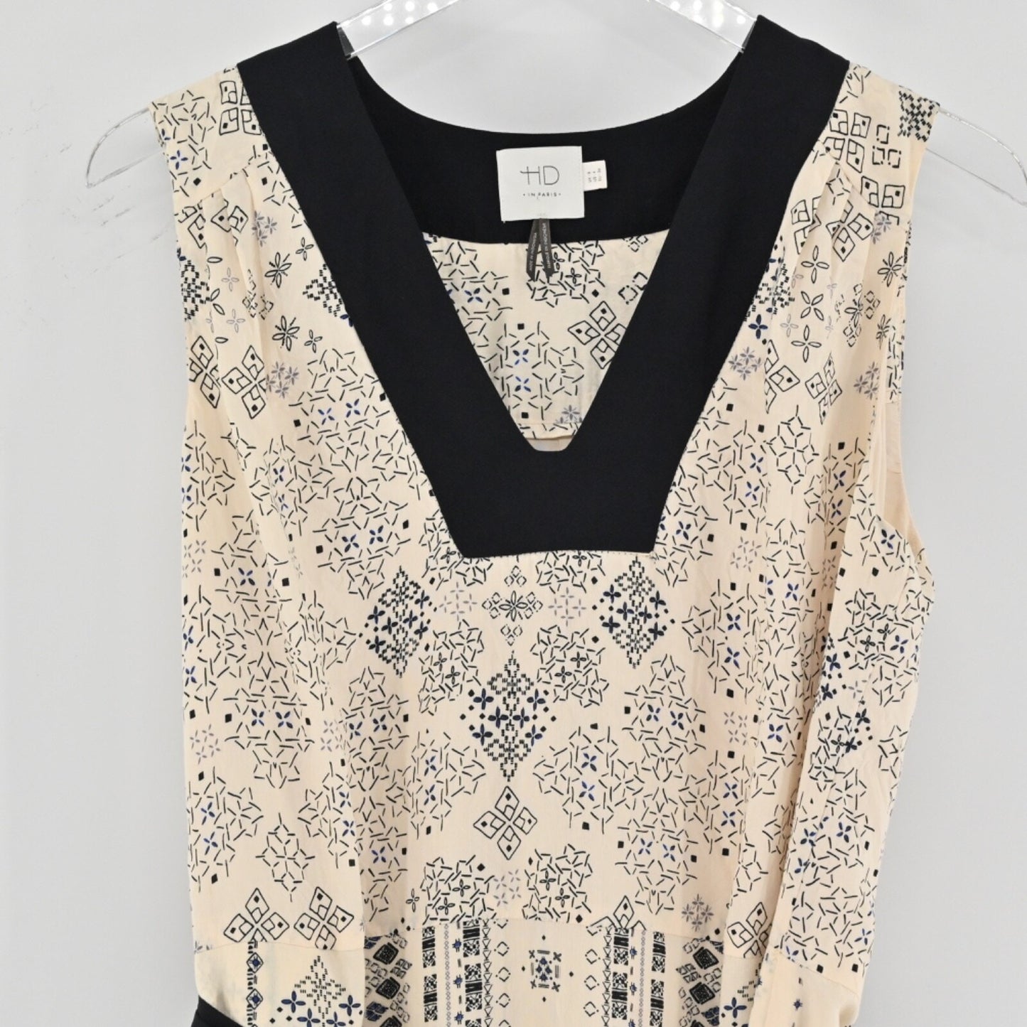 Anthropologie Womens Even Tide Shift Dress Size 4 HD IN PARIS Ivory Boho Print