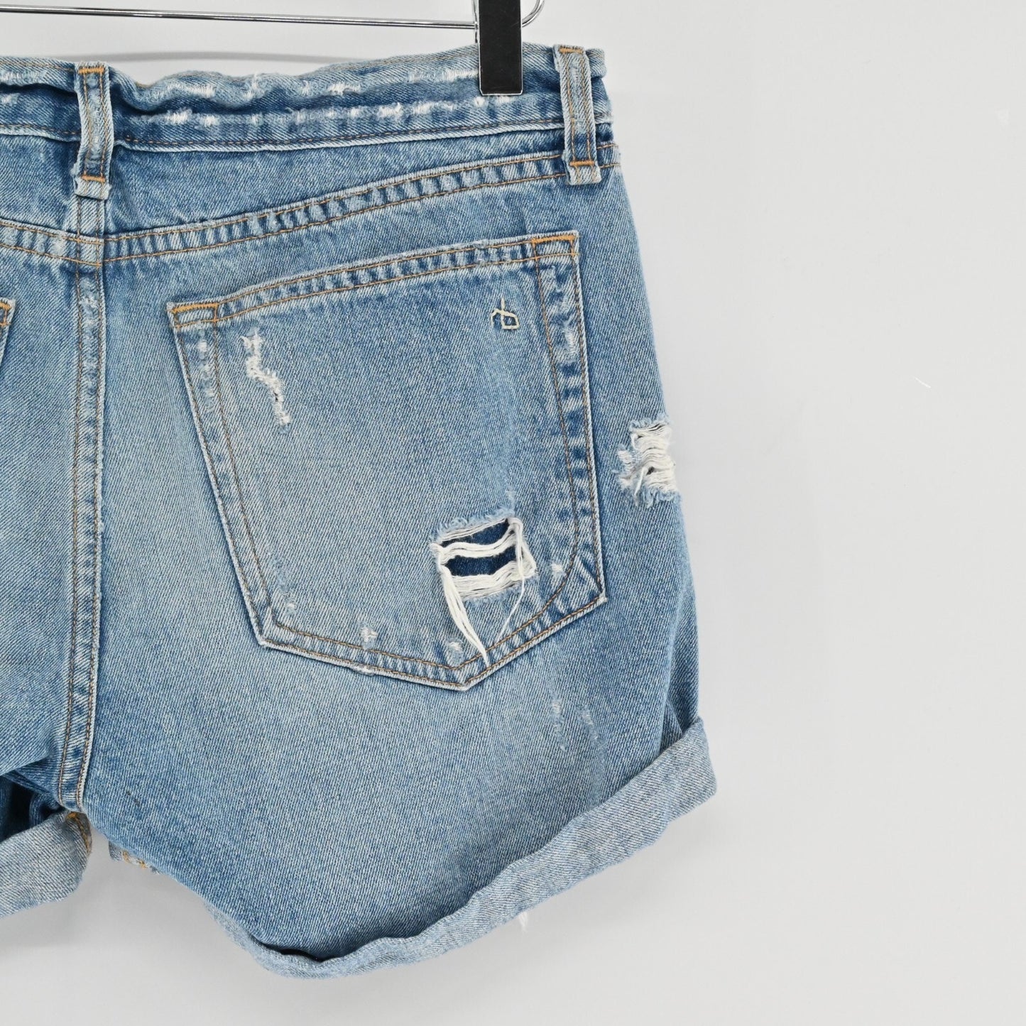 RAG BONE Womens Rebel Jean Shorts Size 25 Boyfriend Distressed Denim Cotton Boho