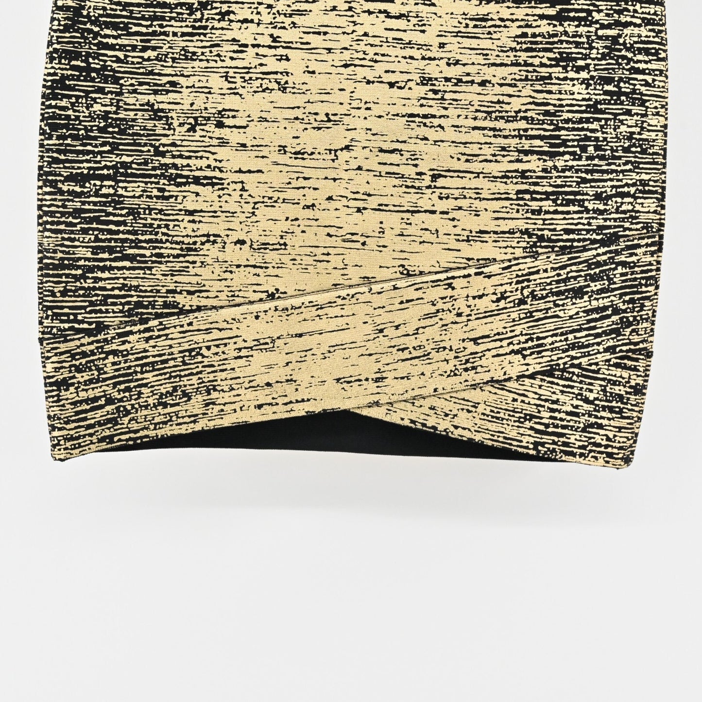 BCBG MAXAZRIA Skirt Size M Silvie Bandage Metallic Foil Print Gold Black Combo