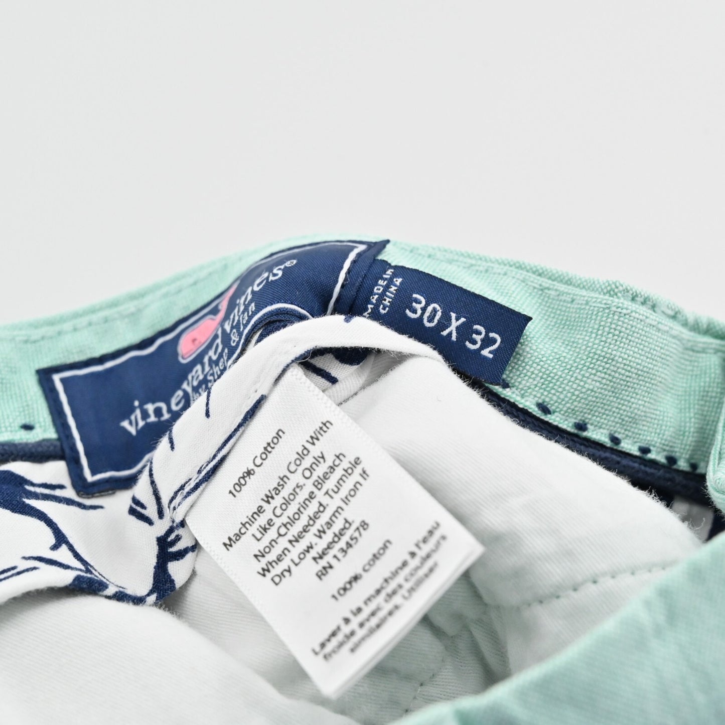 VINEYARD VINES Pants Mens Sz 30x32 Cotton Slim Taper Leg Teal Blue Casual Preppy