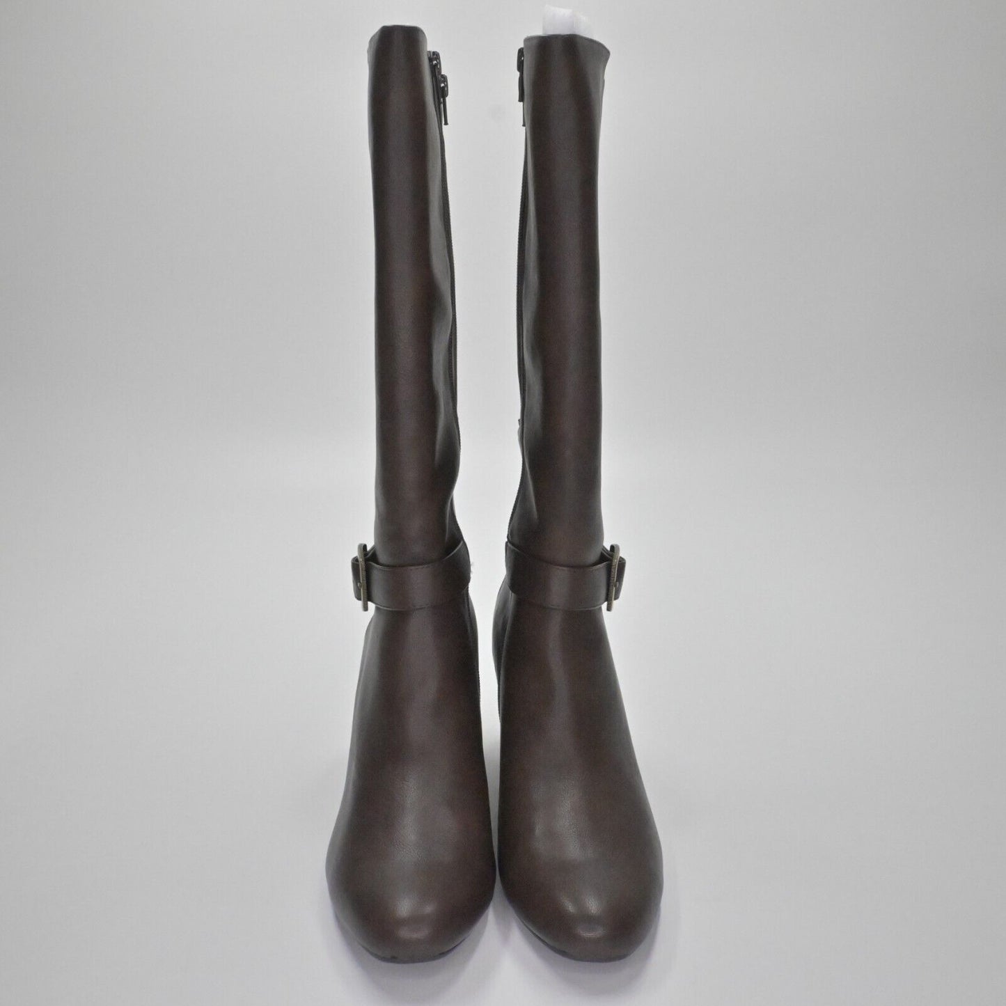 AEROSOLES Boots Womens Size 11M Patience Dark Brown Combo Knee High Block Heel