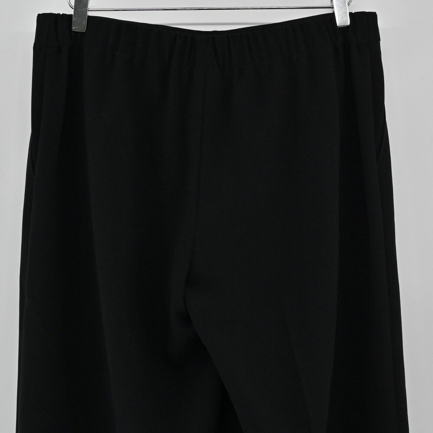 ST JOHN Pants Womens Size 10 Black Trouser Wide Leg High Rise Classic Business