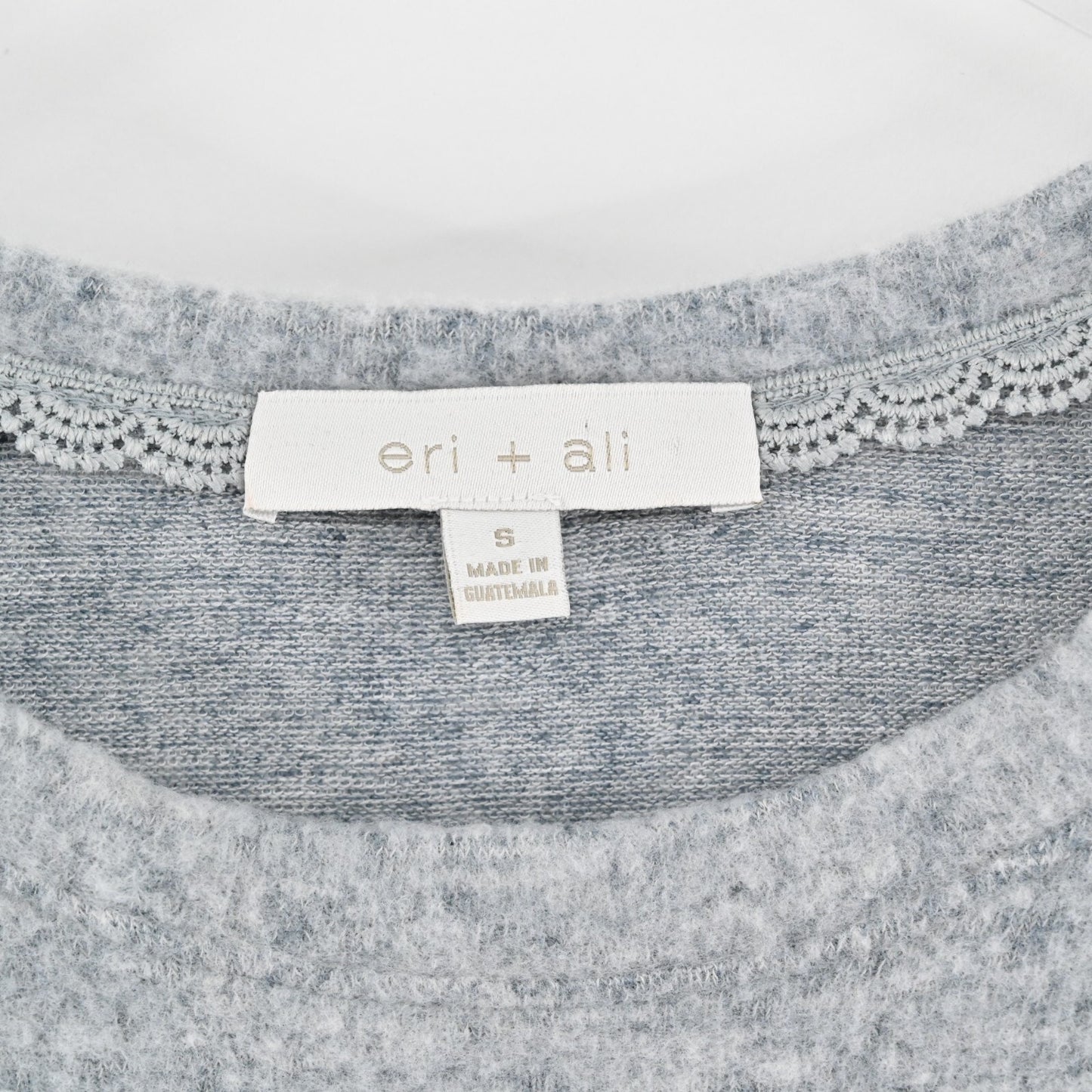 NWOT Anthropologie Sweater Eri Ali Sasha Hacci Top Gray SOFT Ruffle Cozy Size S
