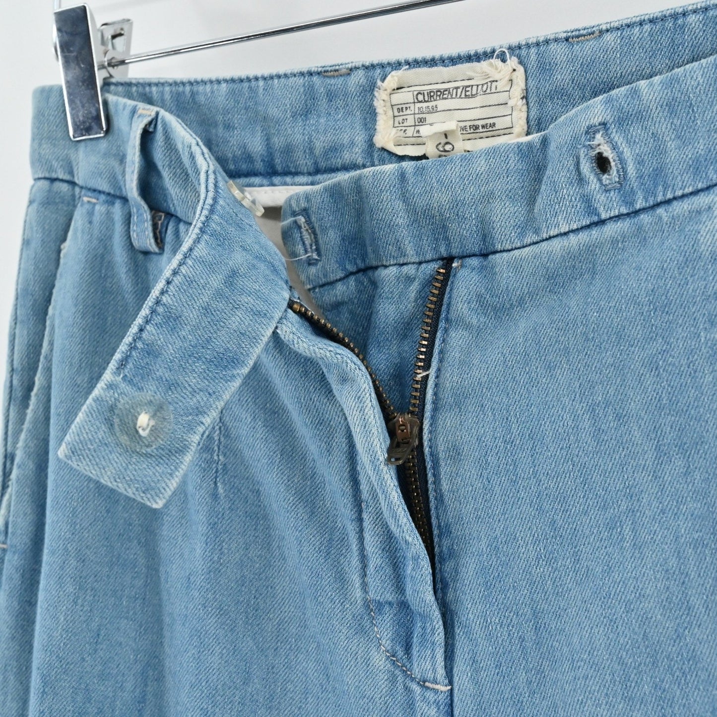 Current Elliott The High Rise Nest Trouser Jeans Sz 26 Joni Light Wash Wide Leg