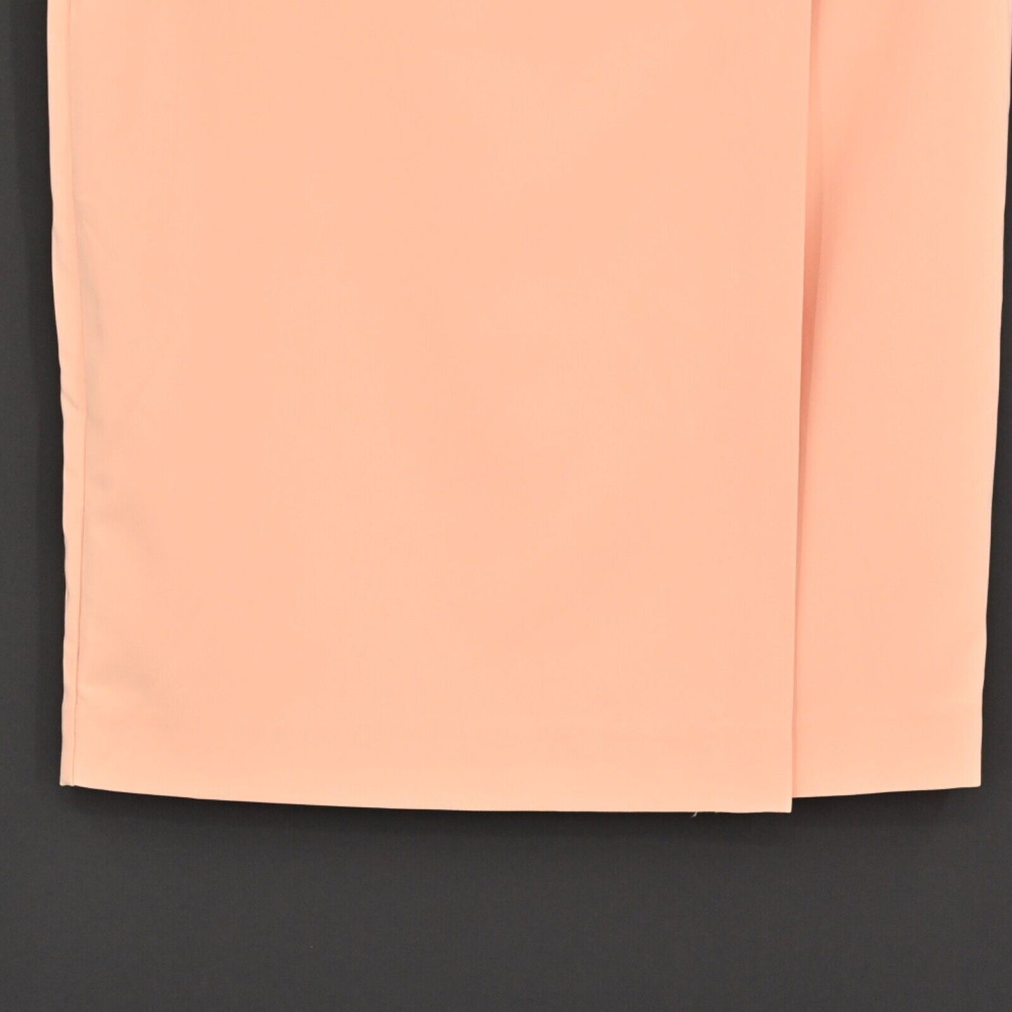 New CALVIN KLEIN Skirt Womens Size 6P Peach Coral Faux Wrap Pencil Pearl Button