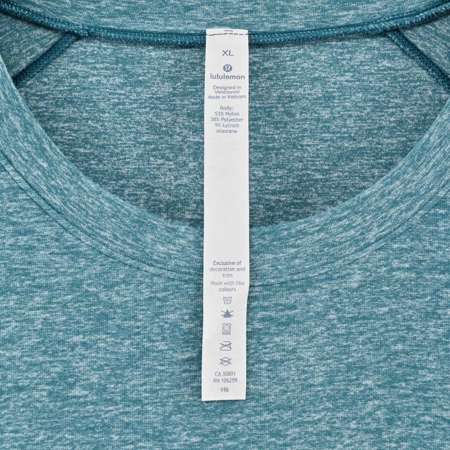 Lululemon Mens Surge Warm Long Sleeve Top Size XL Heathered Blue Zip Pocket Logo