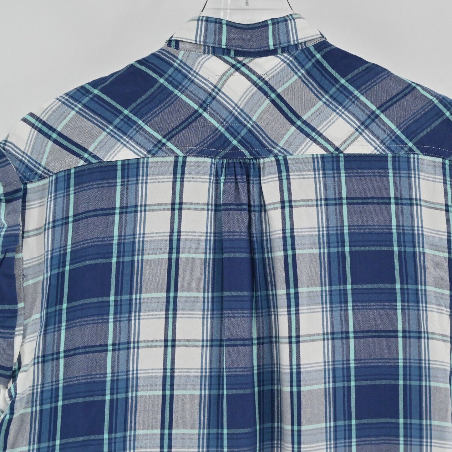 RAILS Top Womens Sz Small Britt Blue White Plaid Sleeveless Button Front Western