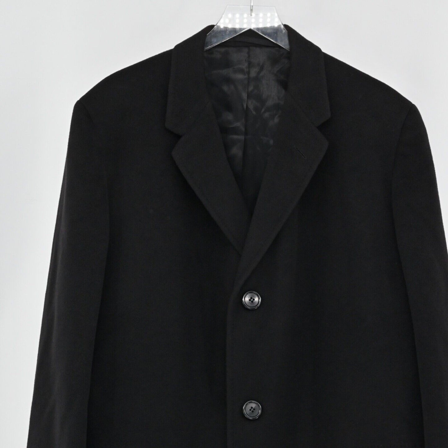 Vtg KINGSWOOD Overcoat Mens Sz 44 Long Single Breasted Button Union Made USA 90s