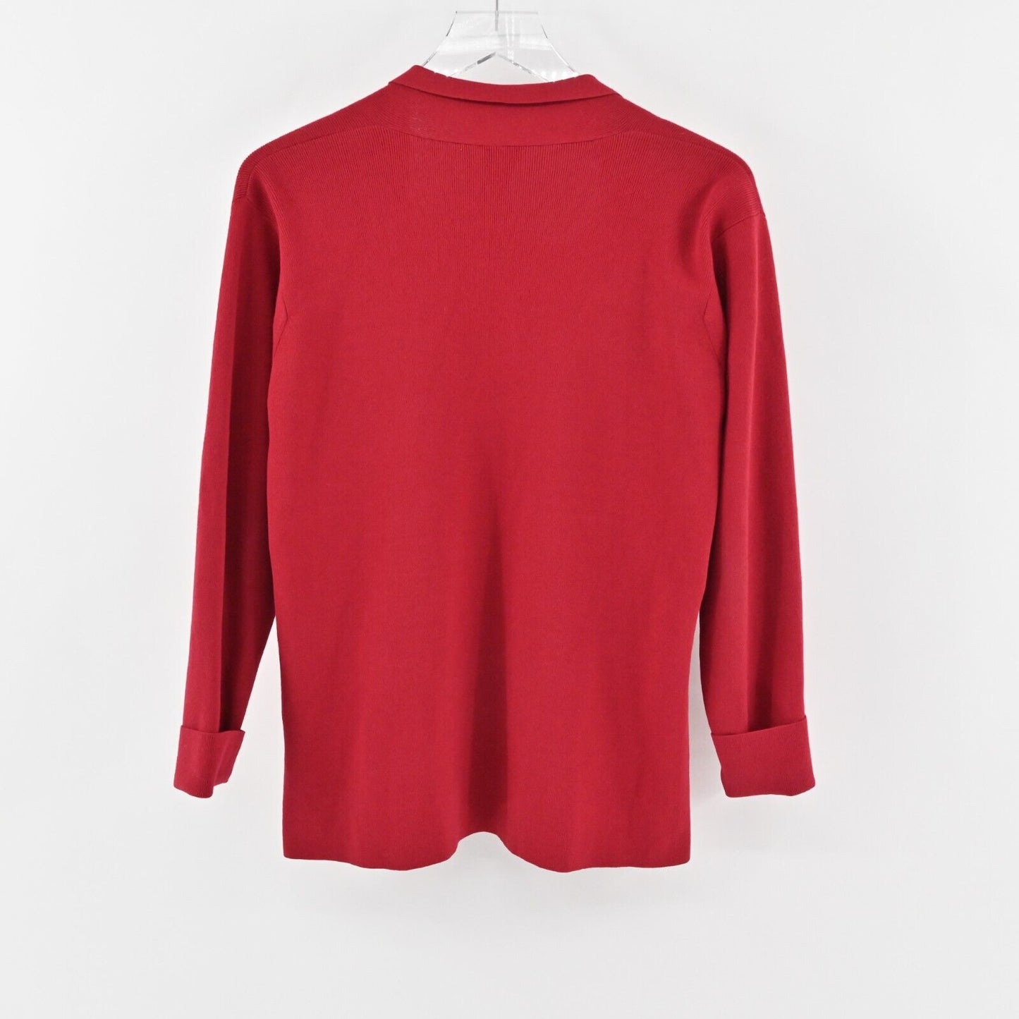 EILEEN FISHER Cardigan Womens Size S Red Italian Yarn Knit Open Front Sweater