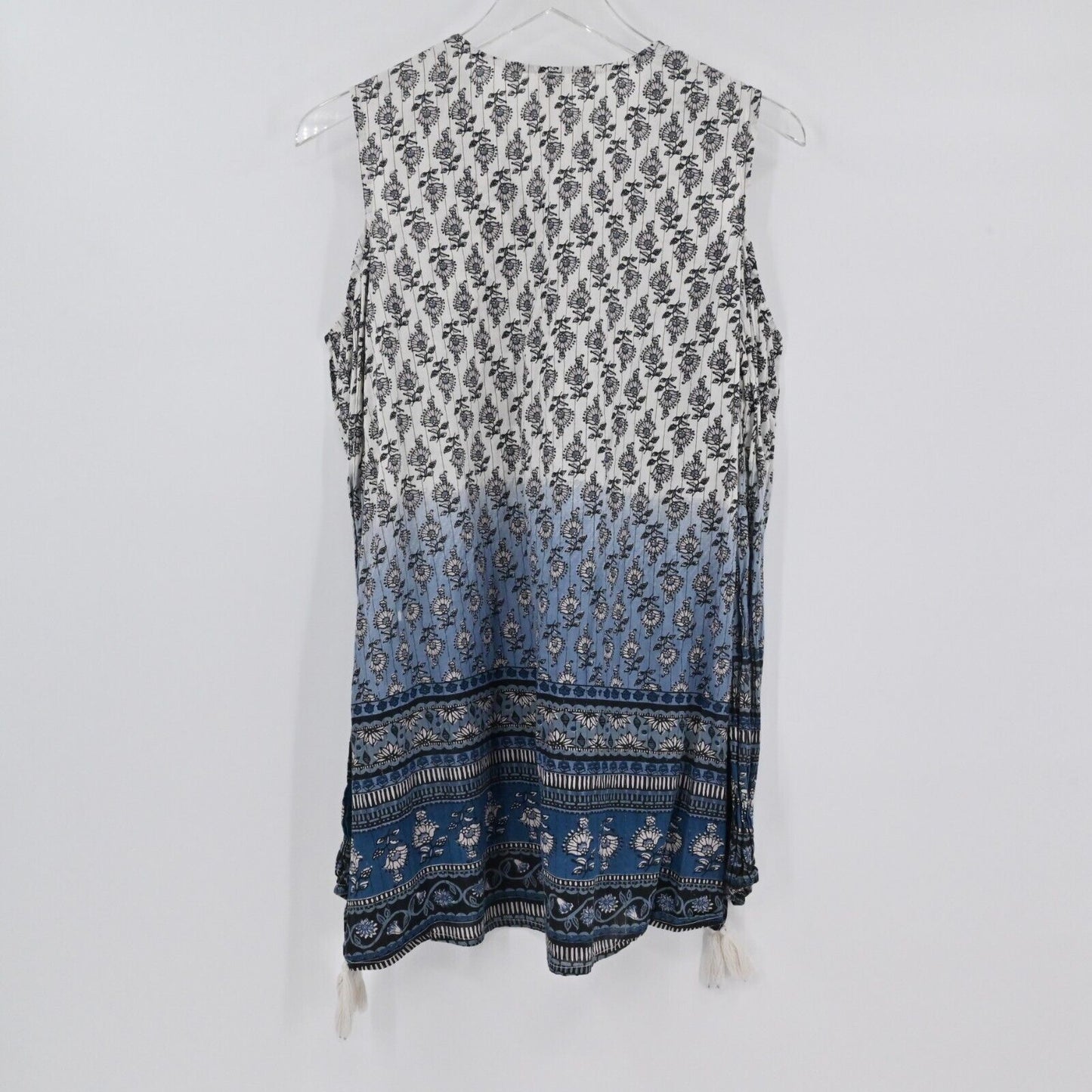 RAGA Dress Womens Size XS Night Bloomer Mini Cold Shoulder Tassel Metallic Boho