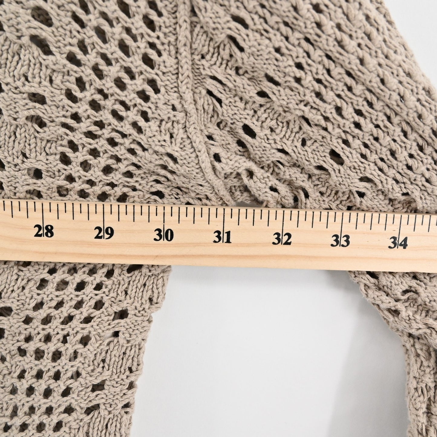 Free People Sweater Womens Large Tan Yellow Open Knit Pullover Boho Lightweight