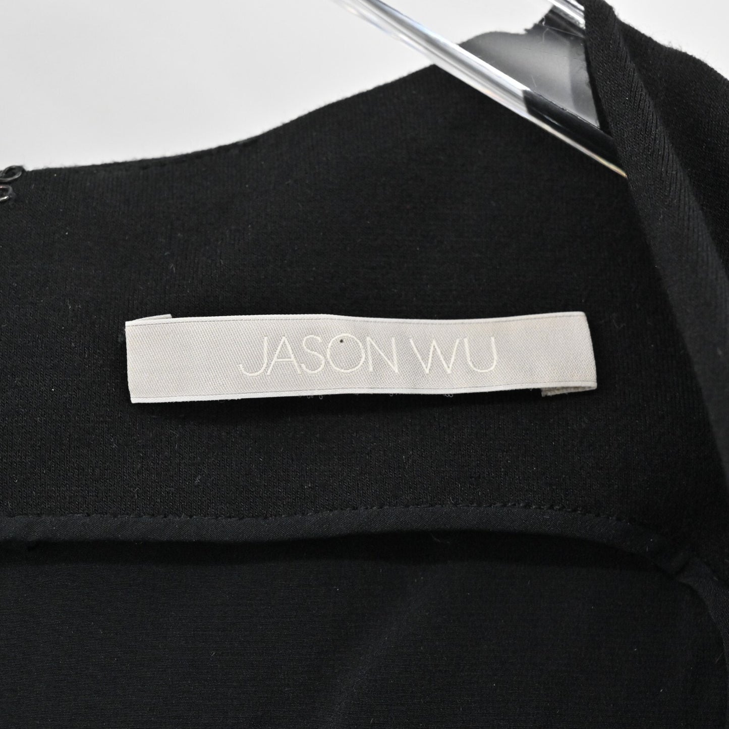 JASON WU Top Womens Size 6 Black Sleeveless Twist Front Ponte Peplum Blouse