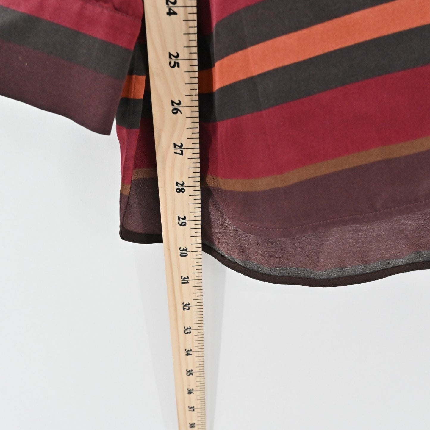 LAFAYETTE 148 Womens Top Size XS Prisha Autumn Stripe Tunic Blouse Rust Capsule