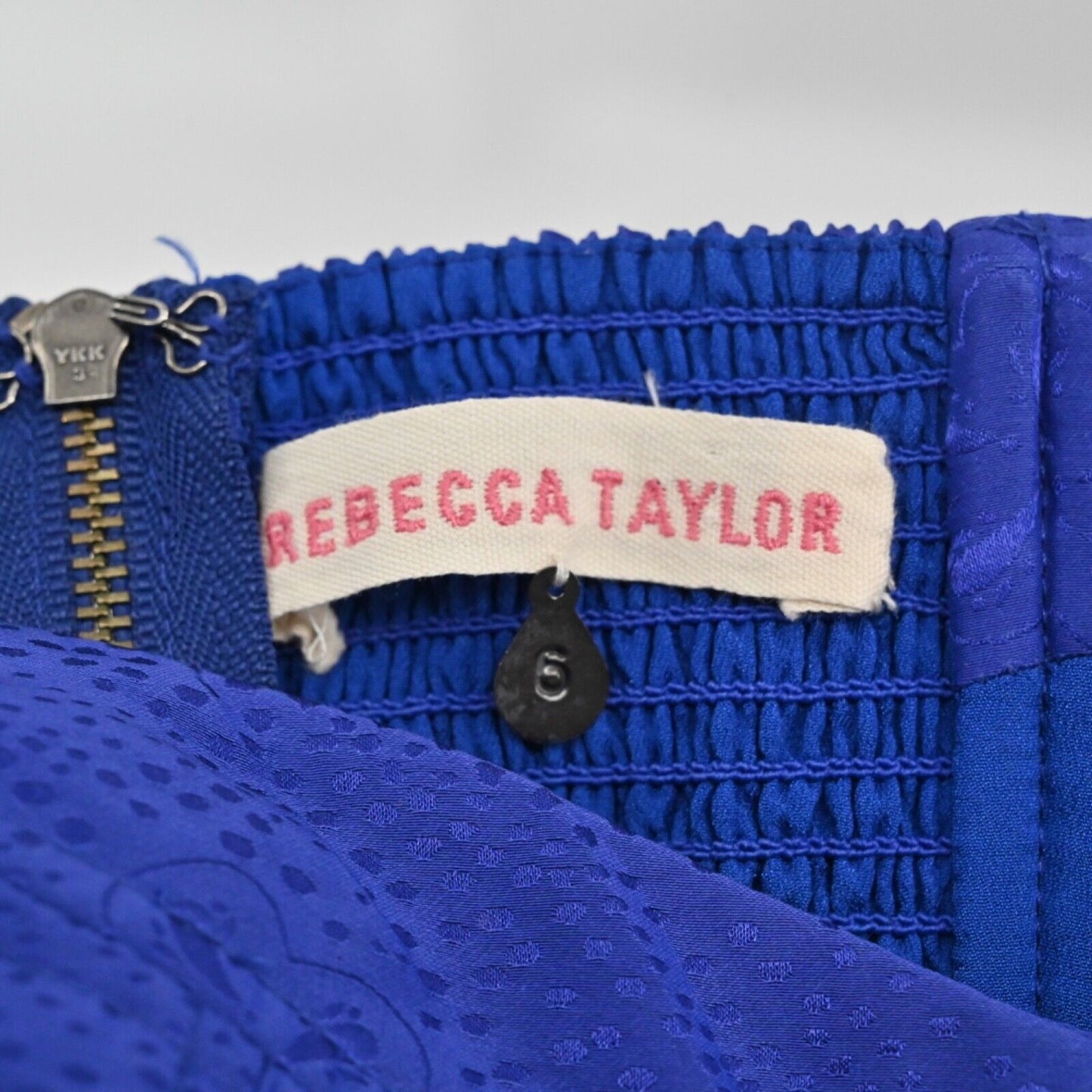 REBECCA TAYLOR Dress Womens Size 6 Blue Floral Silk Blend Strapless Sweetheart