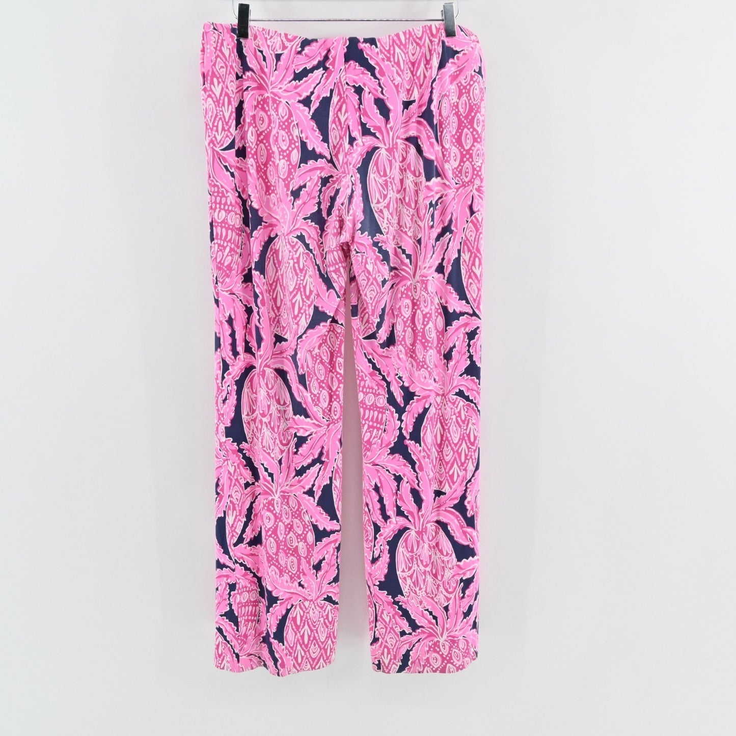 Lilly Pulitzer Womens Georgia May Pants Size XL Coco Safari Pink Navy Pineapple