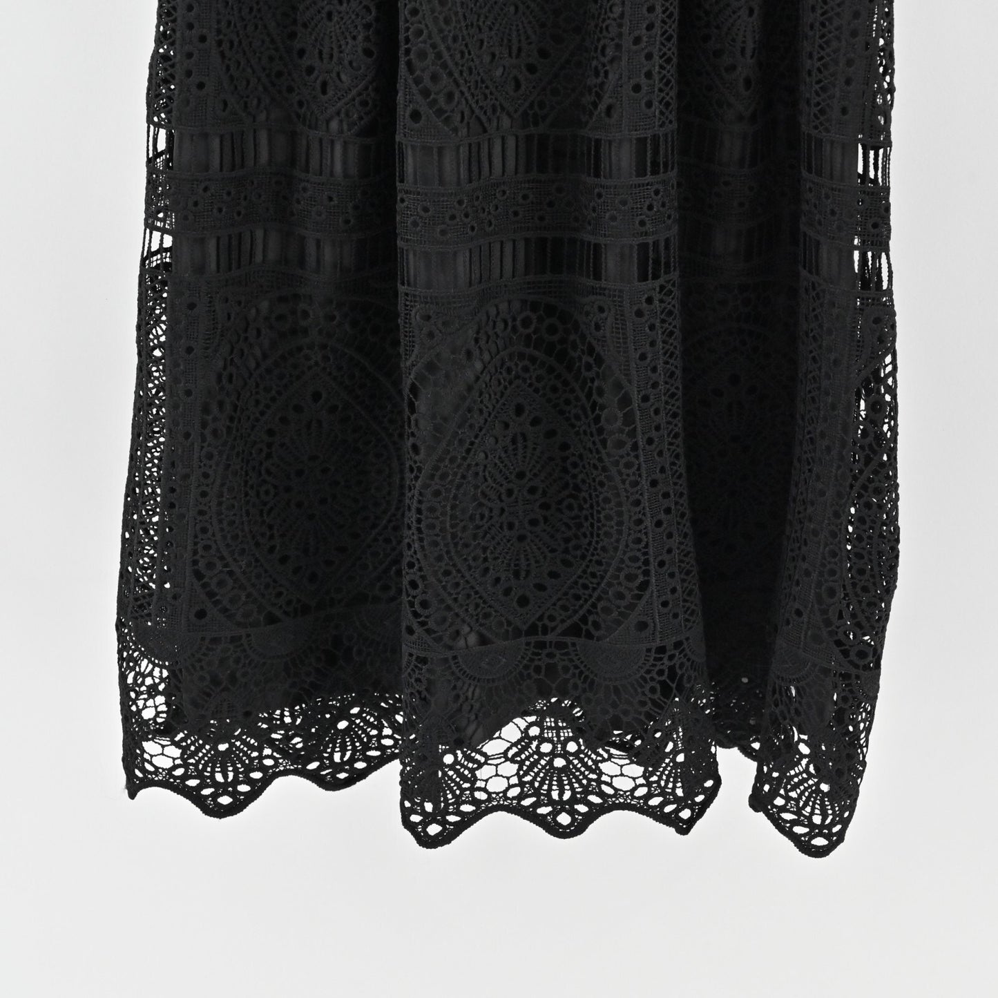 WHBM Dress Size 2 Black Embroidered Lace Fit Flare Whimsigoth Victorian Office