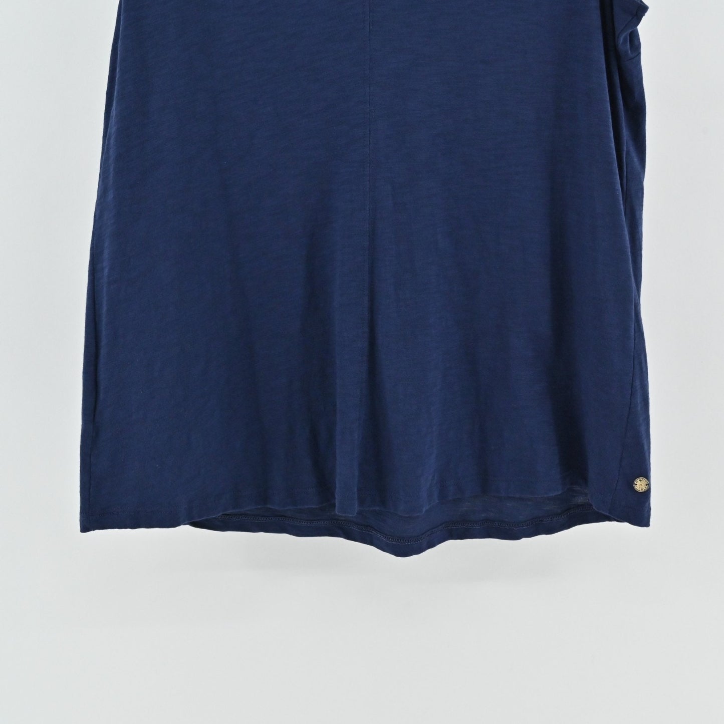 Lilly Pulitzer Womens Gigi Ruffle Tank Top Size XL Navy Blue Coastal Pima Cotton