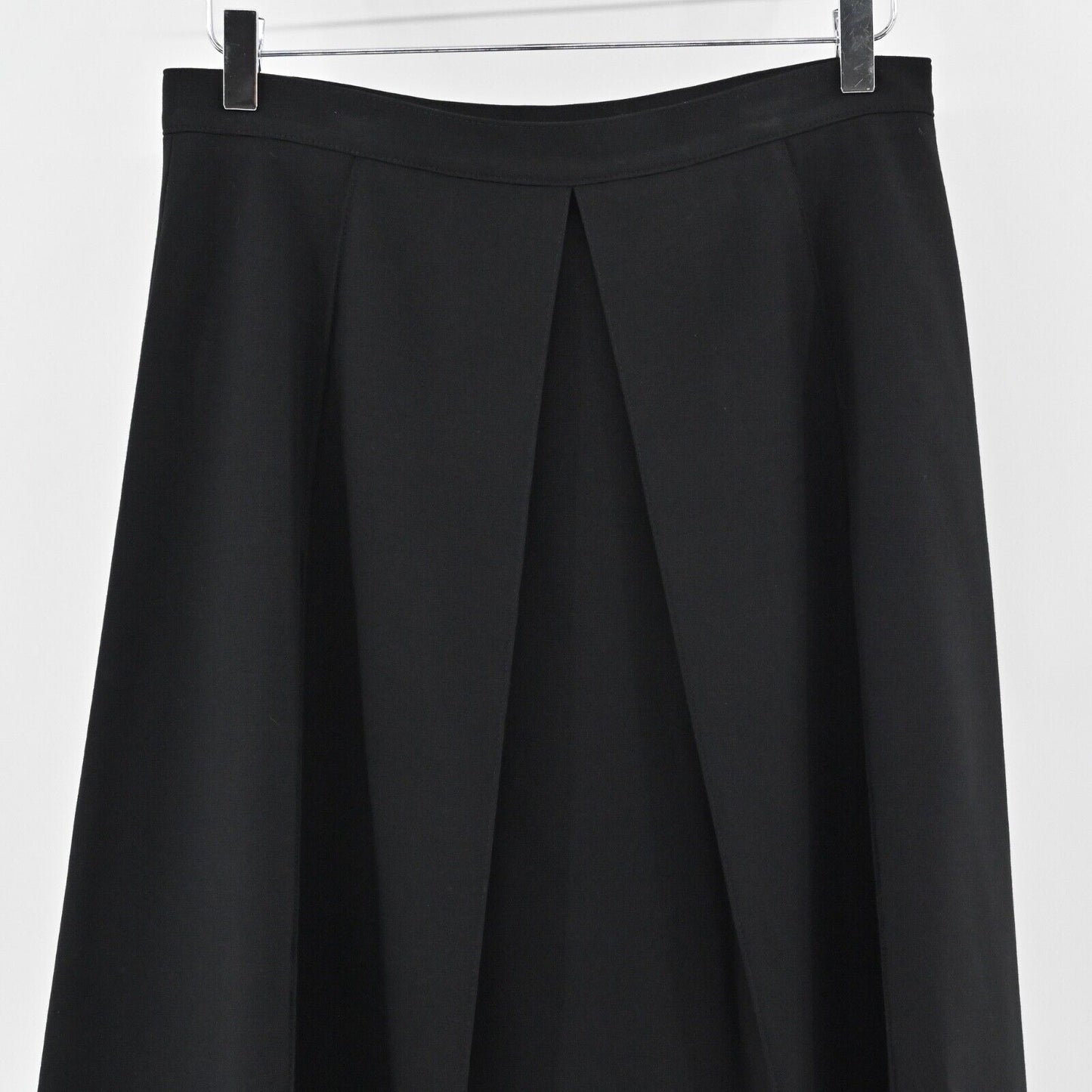 LES COPAINS Skirt Size 46 Black Knee Length Pleated A Line Jersey Stretch Retro