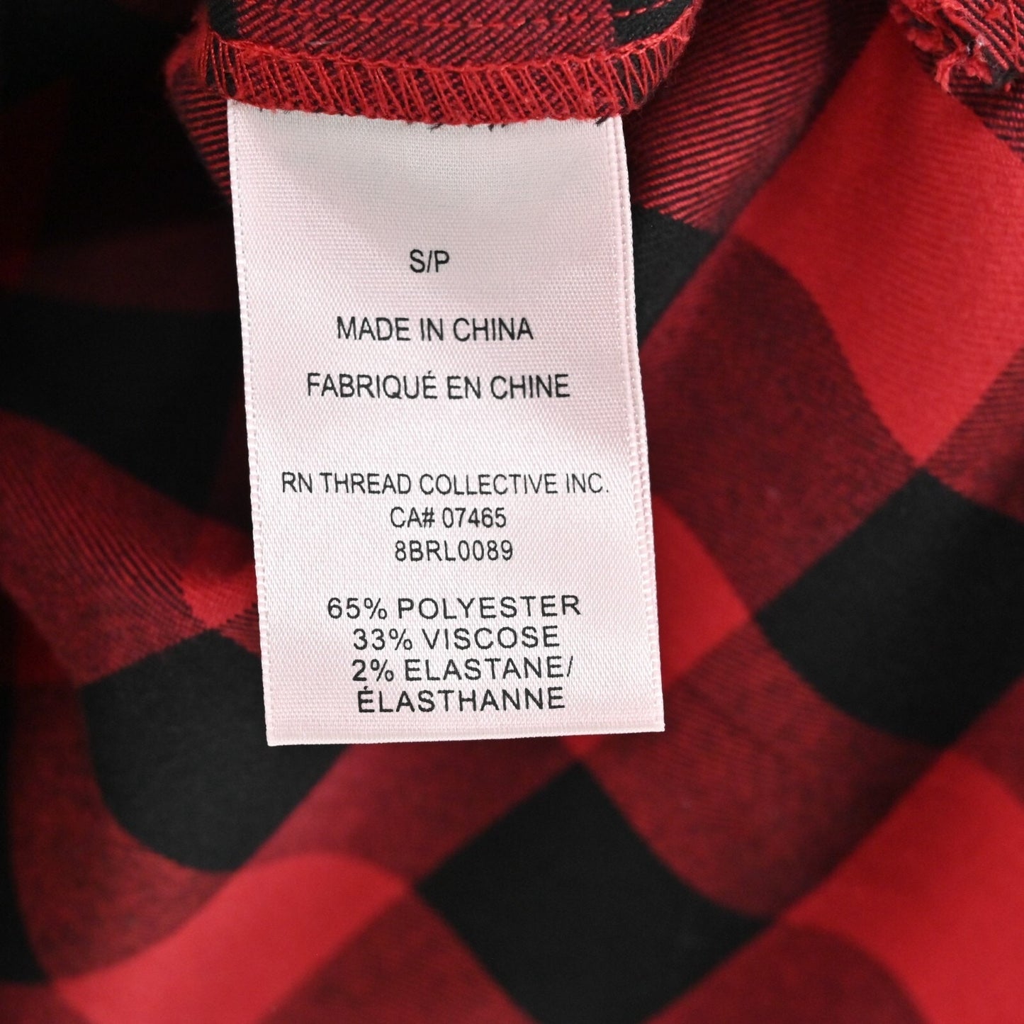 BADGLEY MISCHKA Top Womens Size S Red Black Gingham Button Front Pocket Blouse