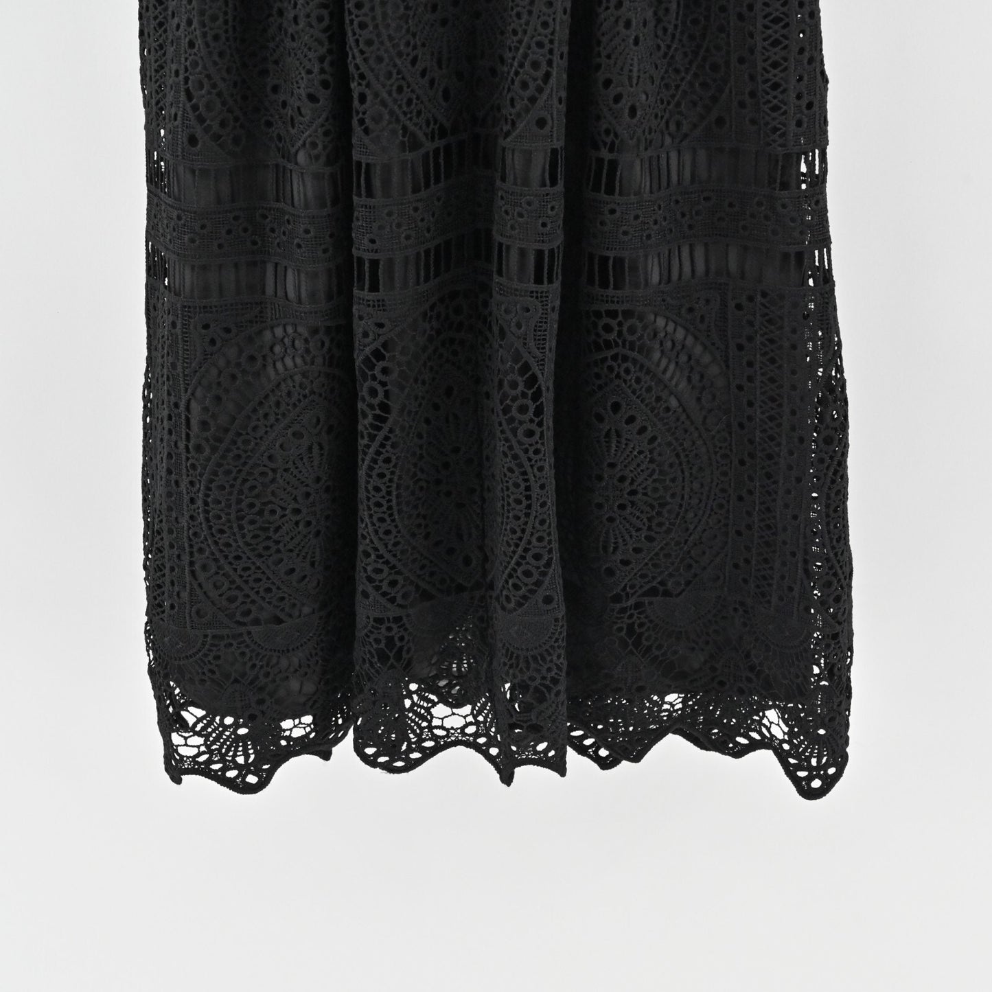 WHBM Dress Size 2 Black Embroidered Lace Fit Flare Whimsigoth Victorian Office