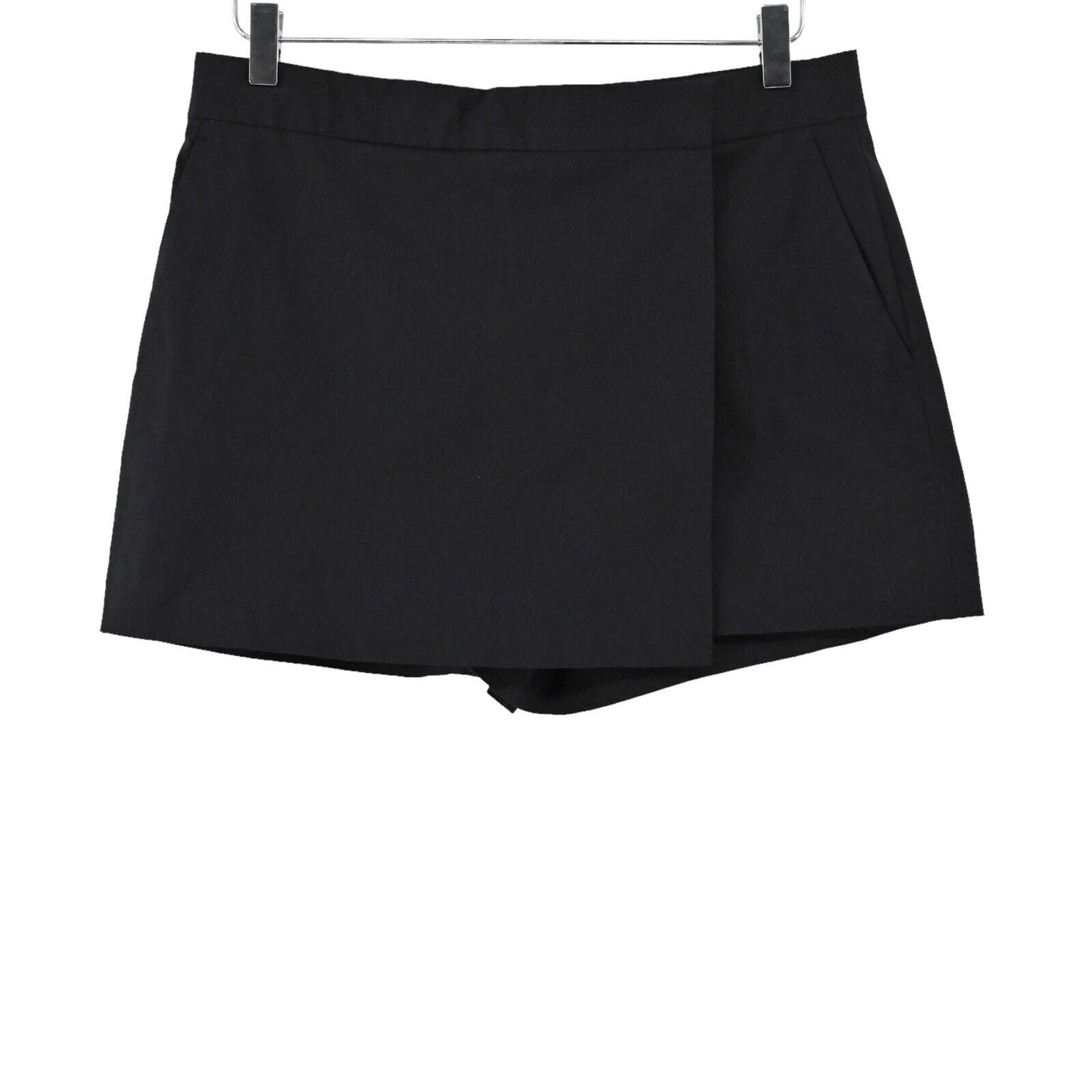 THEORY Skort Womens Sz 8 Black Cotton Blend Stretch High Rise Rileena Mini Wrap