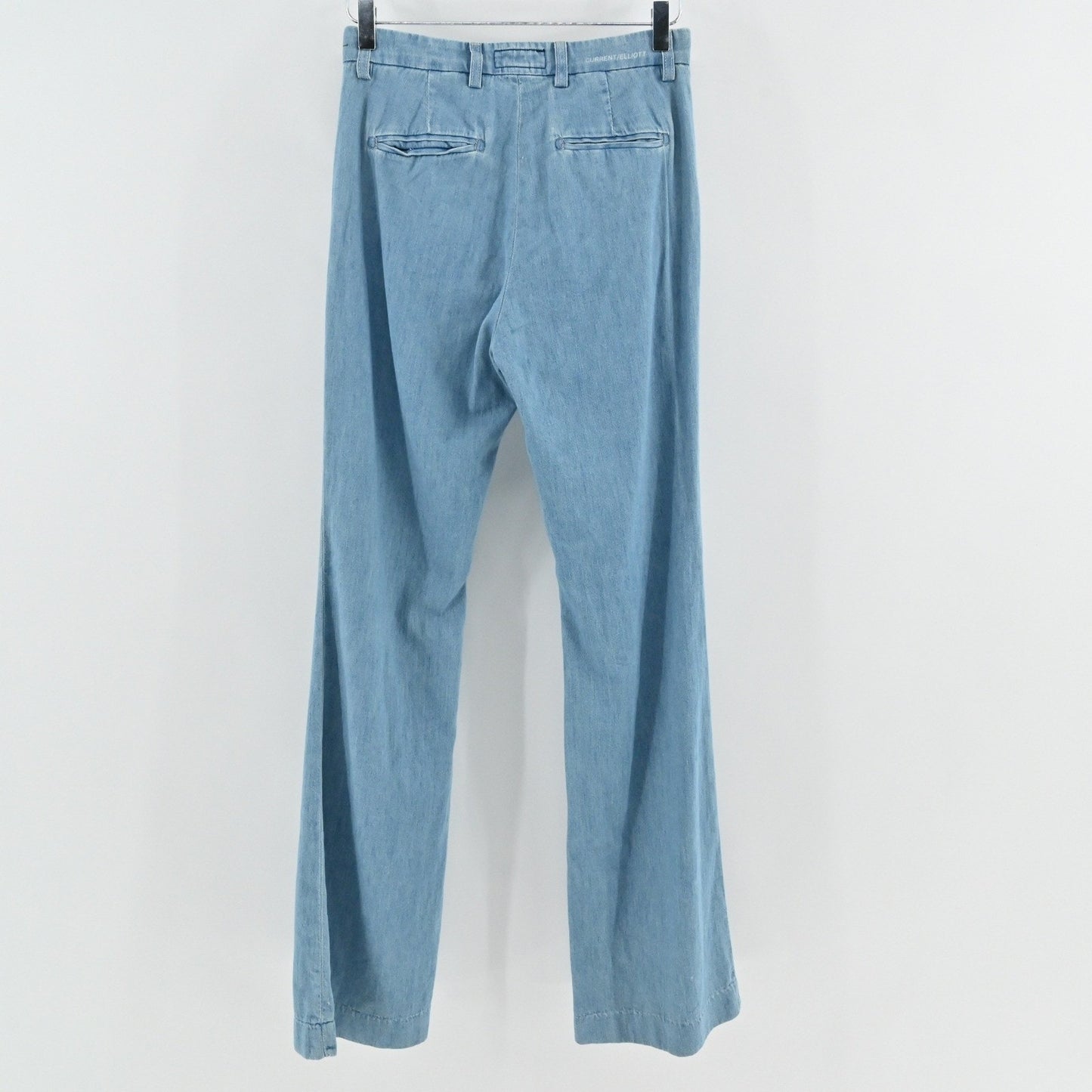 Current Elliott The High Rise Nest Trouser Jeans Sz 26 Joni Light Wash Wide Leg