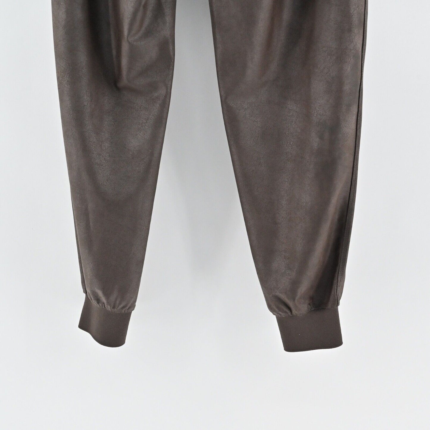 MAISON D AMELIE Pants Womens Sz S Brown Faux Leather High Rise Drawstring Jogger
