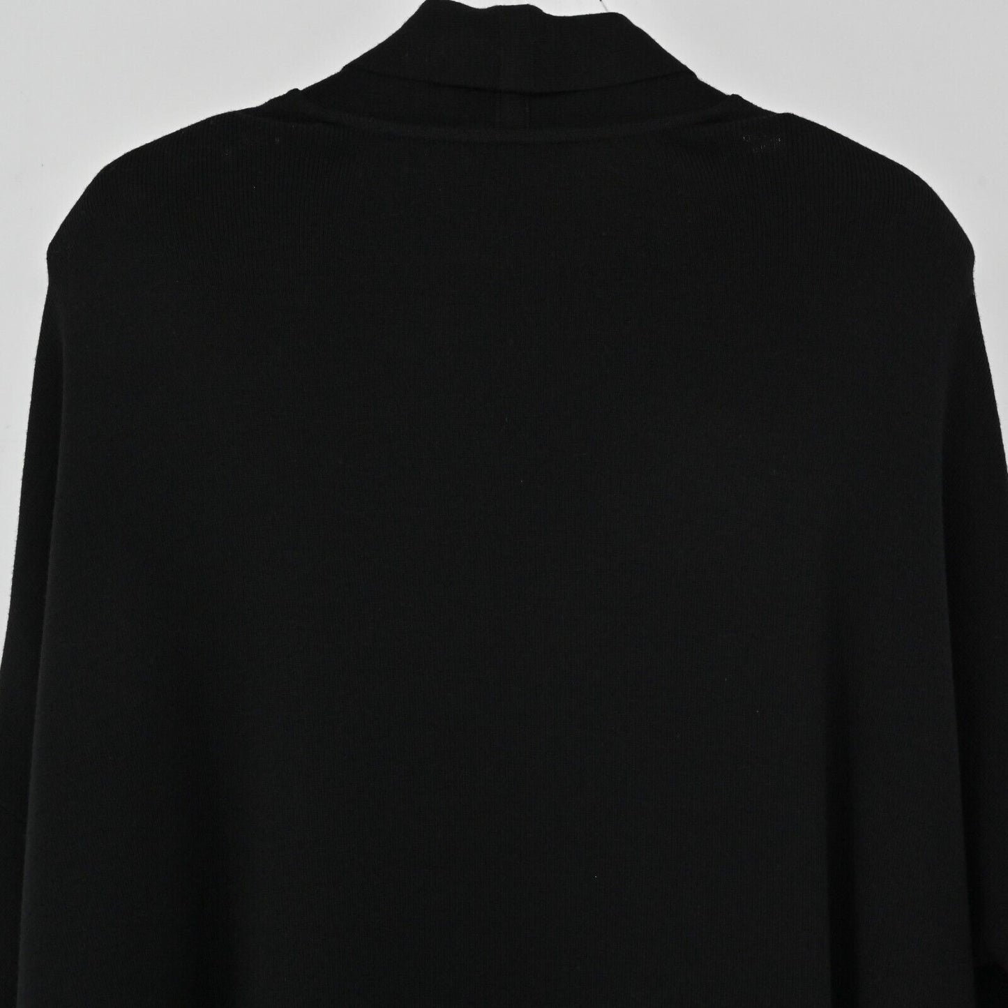 ESCADA Cardigan Sweater Womens Size 42 Black Wool Knit Open Front Quiet Luxury
