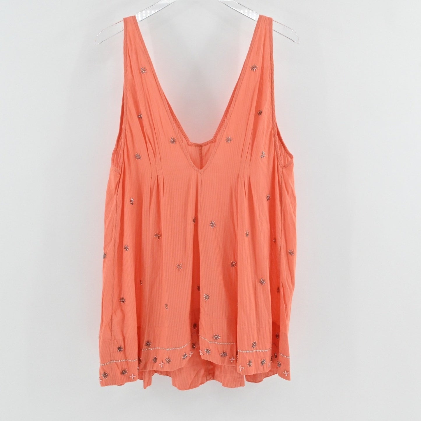 Free People Crushin On You Embellished Mini Dress Ethereal Coral Sleeveless Slip