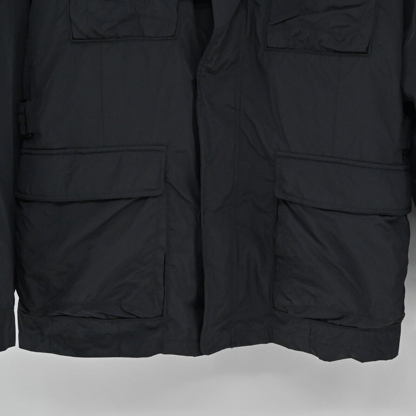 HETREGO Jacket Mens Size 58 Long Sleeve Black Zip Button Double Layer NEW