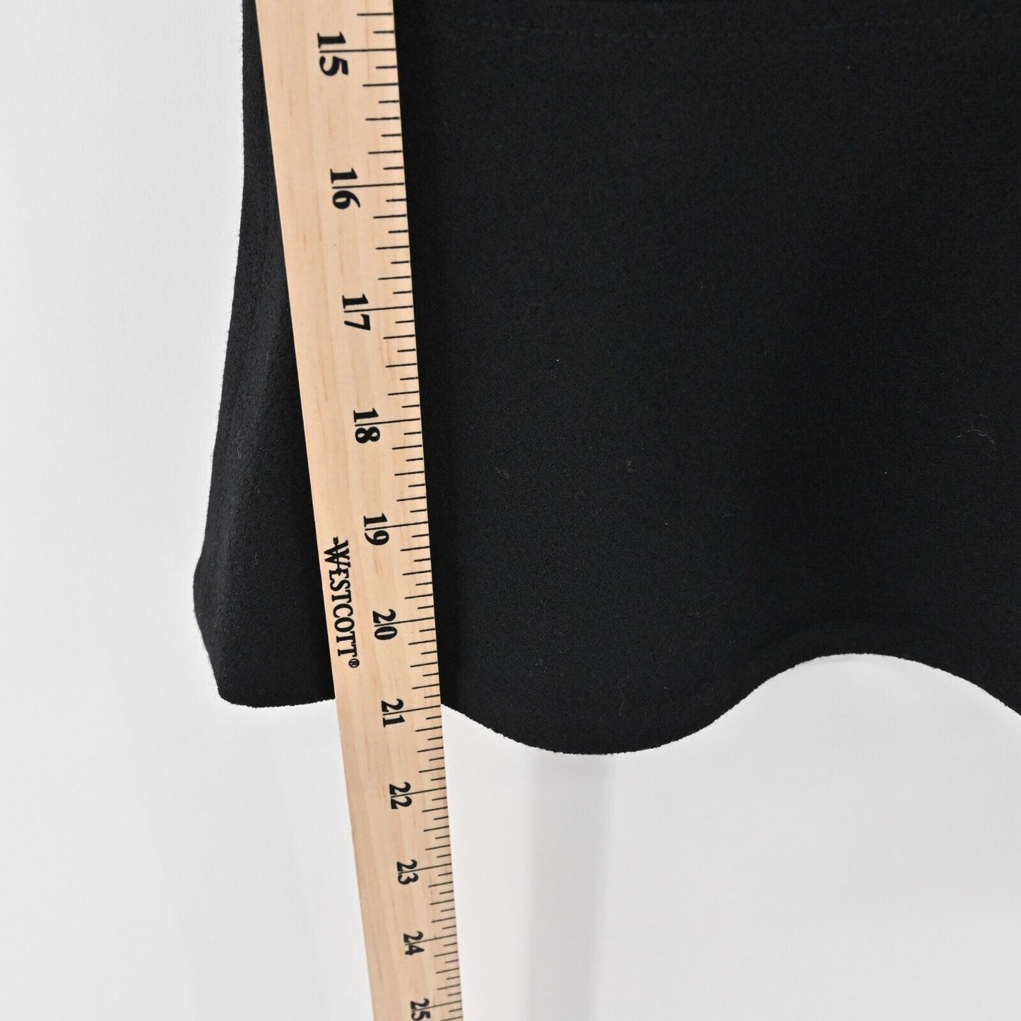 ETCETERA Skirt Size 4 Classic Solid Black Wool Flared Flounce Lined Front Pocket