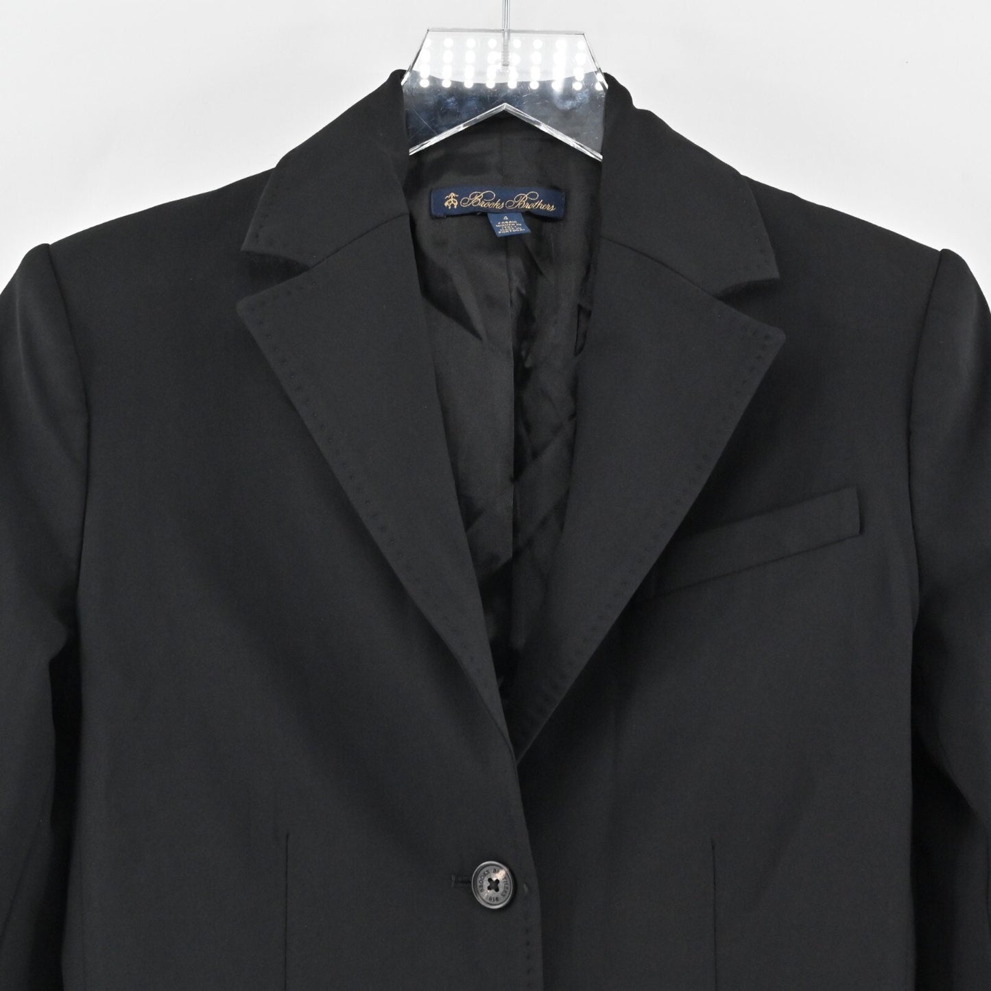 BROOKS BROTHERS Blazer Womens Size 4 Black Wool Blend Single Breasted Jacket